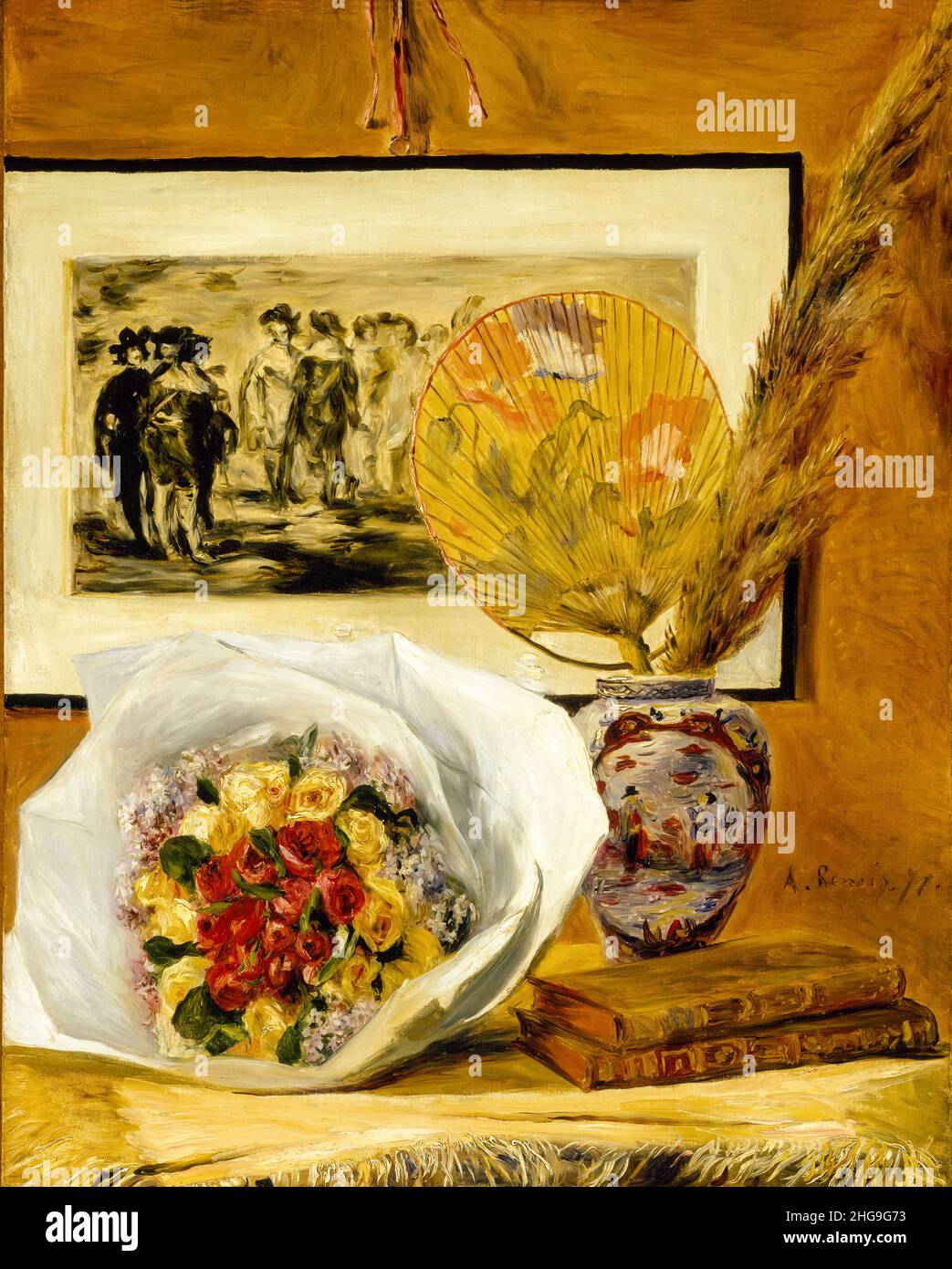 Still Life with Bouquet, dipinto di Pierre Auguste Renoir, 1871 Foto Stock