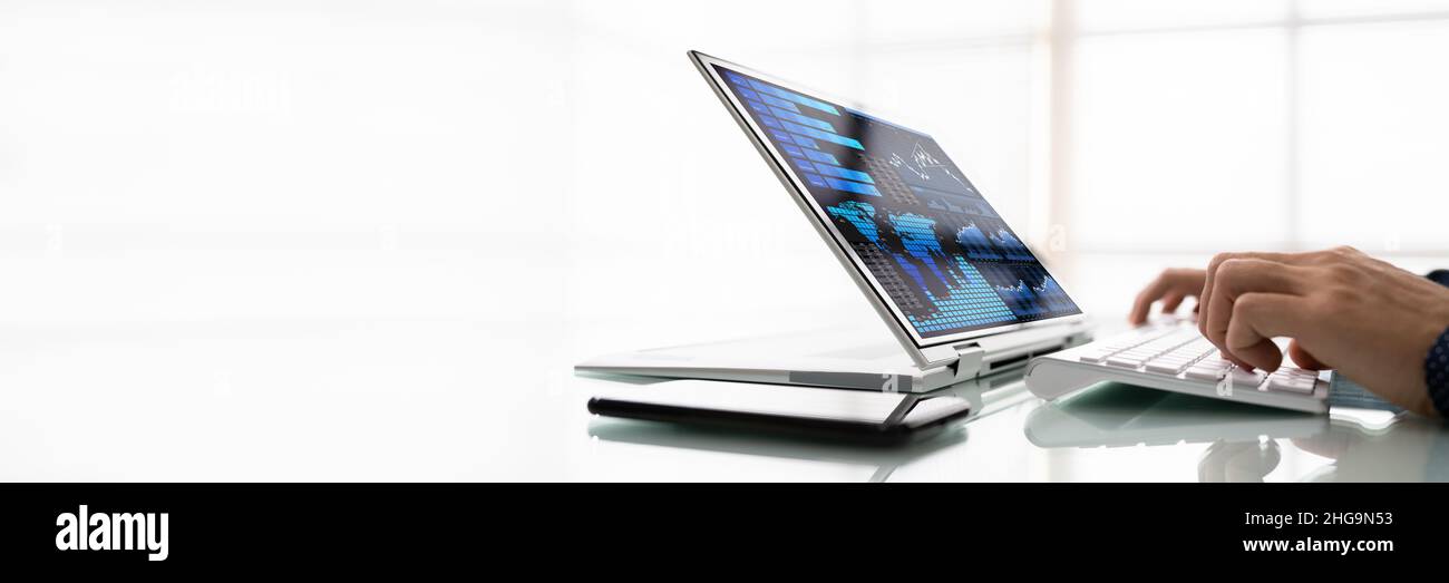 Tecnologia dati digitali. Tecnologia KPI Business Dashboard Foto Stock