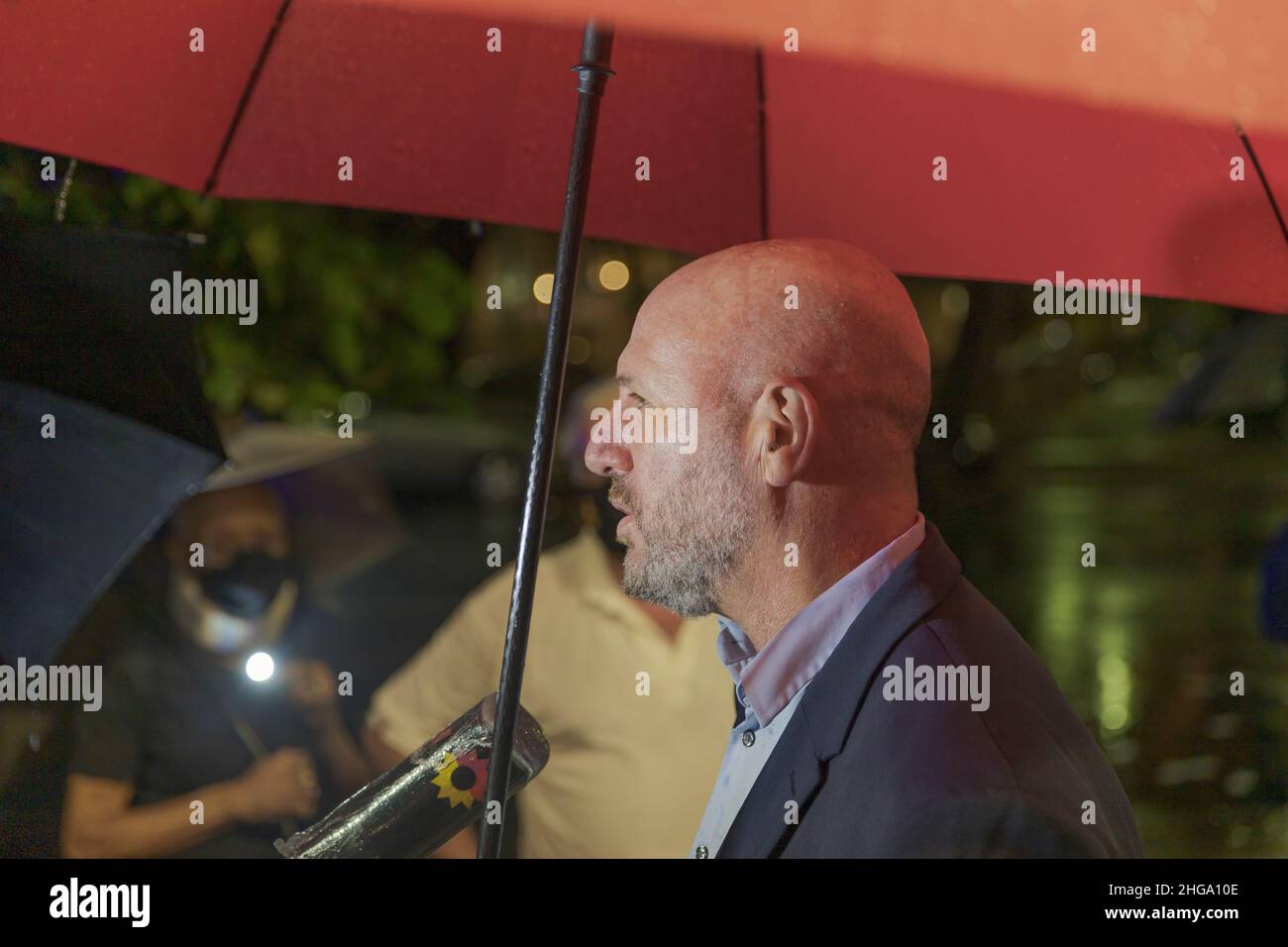 Ciudad de Buenos Aires, Argentina. 18th Jan 2022. Waldo Wolff, attuale deputato nazionale della provincia di Buenos Aires per Cambiemos, era presente alla marcia in memoria del procuratore Alberto Nisman. (Foto di Esteban Osorio/Pacific Press/Sipa USA) Credit: Sipa USA/Alamy Live News Foto Stock