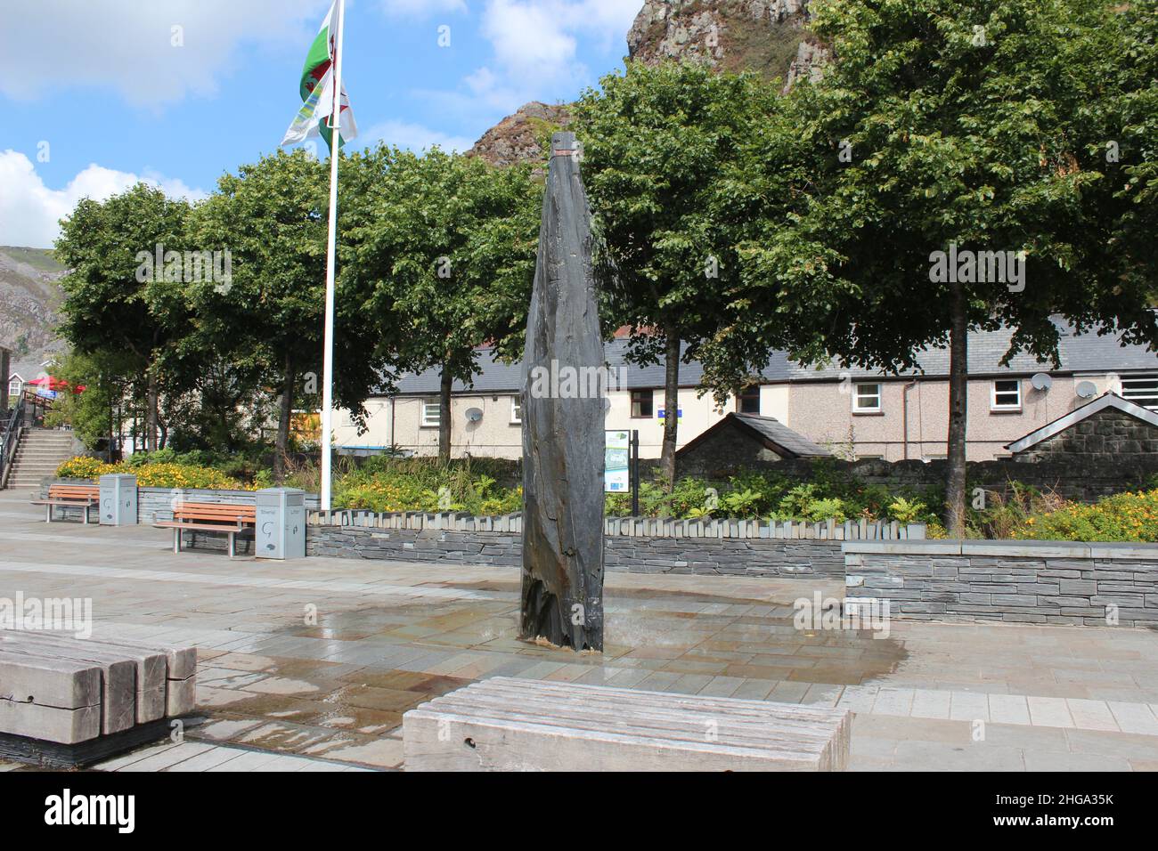 Blaenau Ffestiniog treno a vapore Gwynedd Galles, Blaenau Ffestiniog era una volta una città mineraria ardesia era la capitale dell'ardesia del mondo Foto Stock