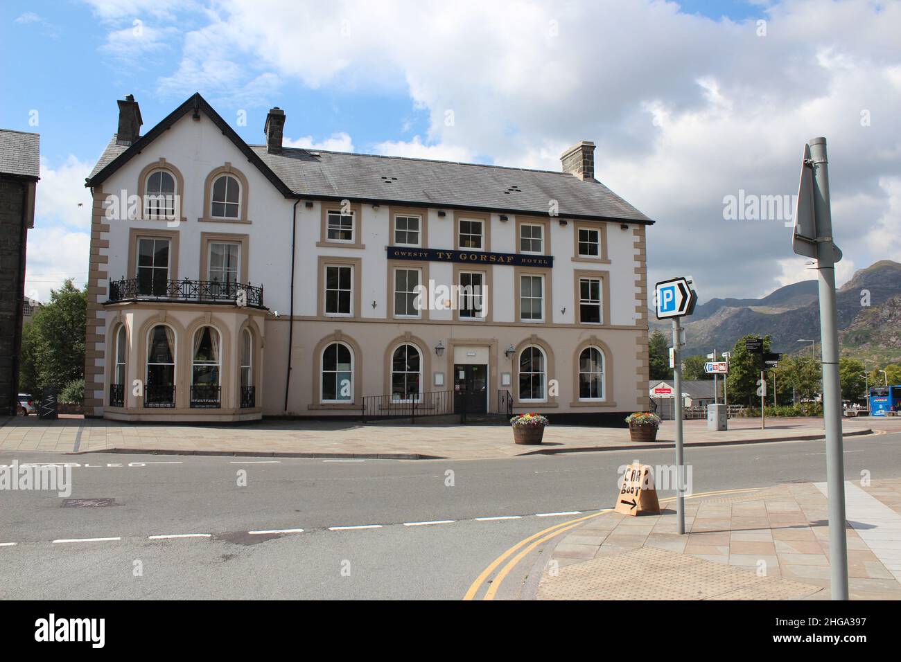 Blaenau Ffestiniog treno a vapore Gwynedd Galles, Blaenau Ffestiniog era una volta una città mineraria ardesia era la capitale dell'ardesia del mondo Foto Stock