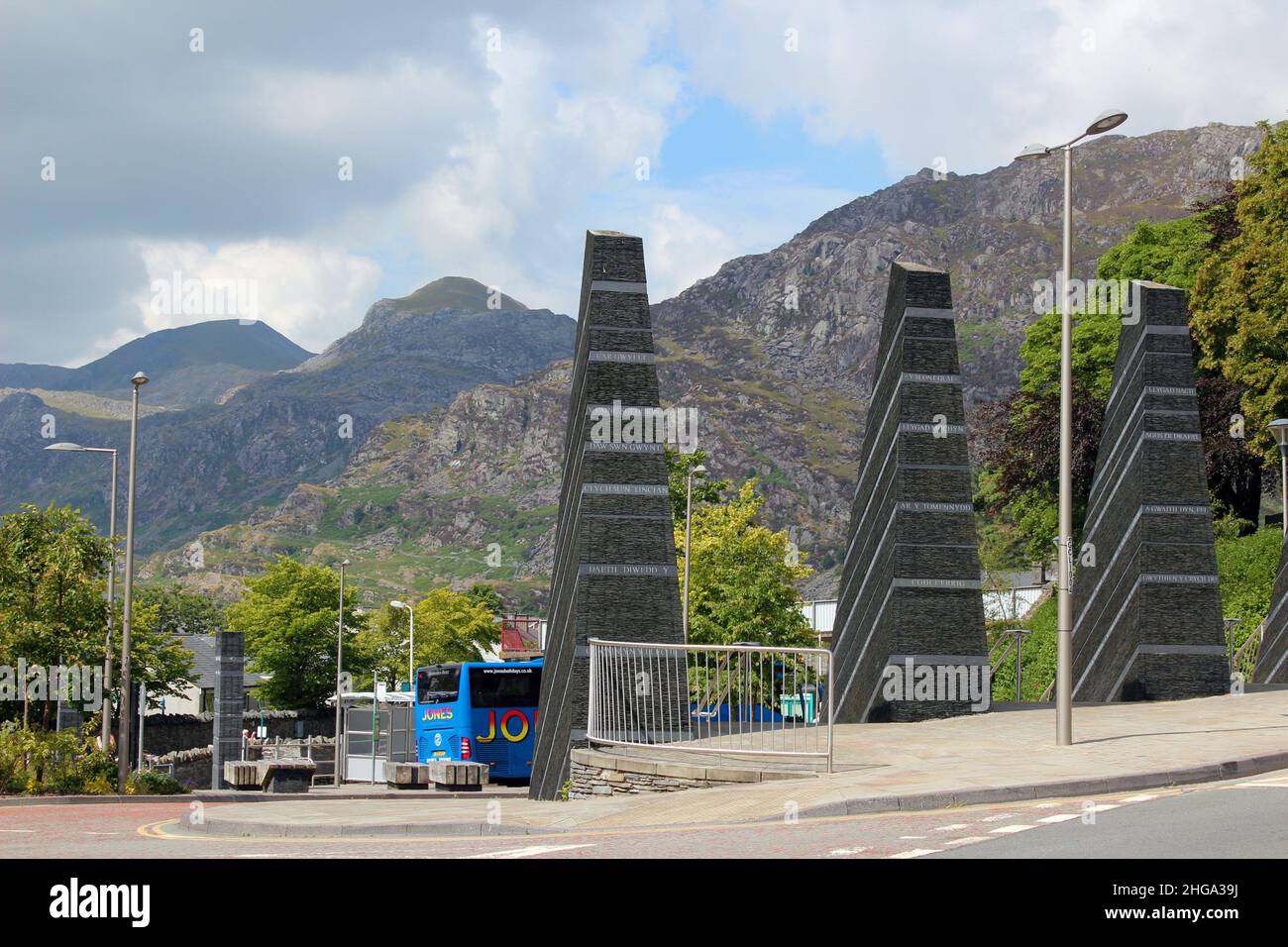 Blaenau Ffestiniog treno a vapore Gwynedd Galles, Blaenau Ffestiniog era una volta una città mineraria ardesia era la capitale dell'ardesia del mondo Foto Stock