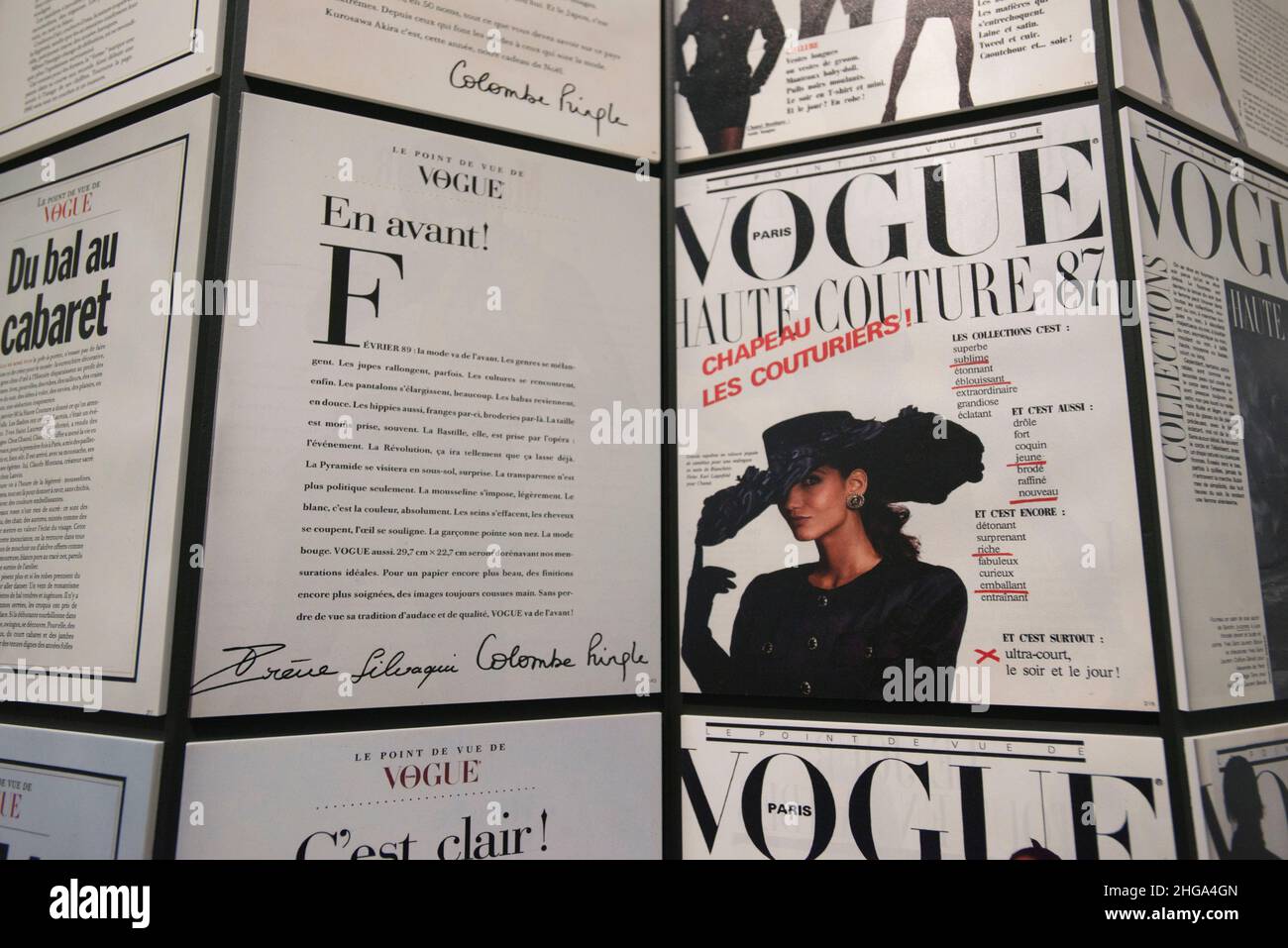 Mostra per celebrare i 100 anni della rivista Vogue a Parigi Foto Stock
