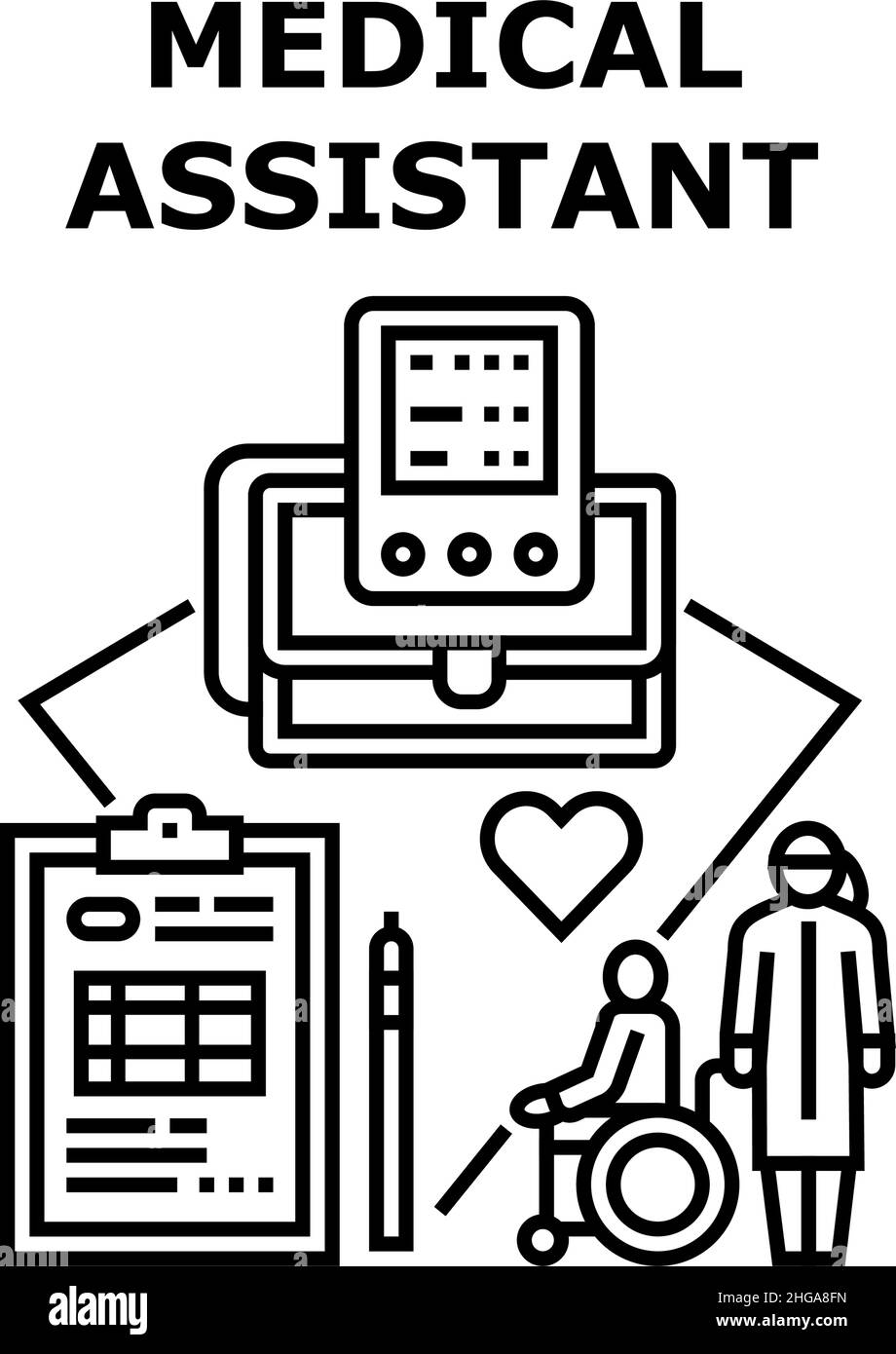 Immagine vettoriale icona assistente medico Illustrazione Vettoriale