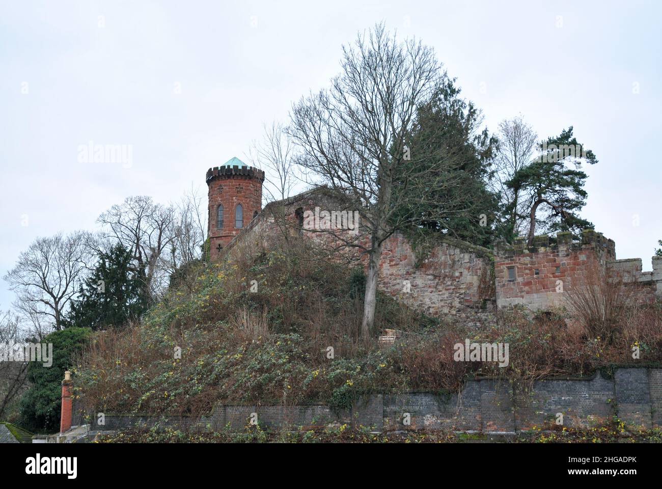 Torre di Laura sulla collina del Castello di Shrewsbury Foto Stock