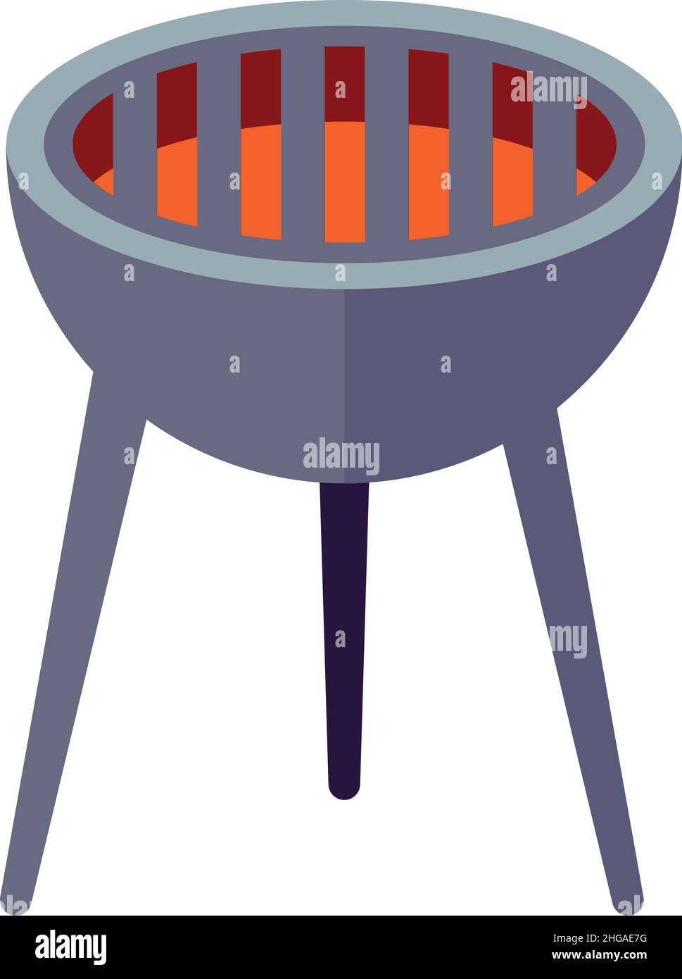 Icona Grill. Tostatore barbecue caldo con reticolo in metallo Illustrazione Vettoriale