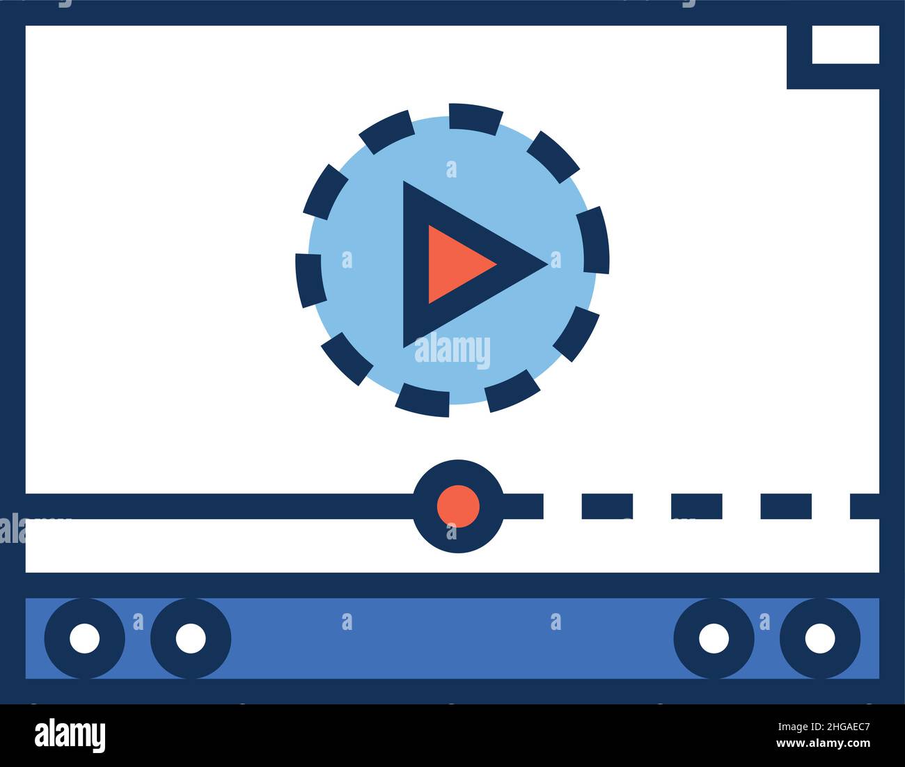 Icona del lettore video. Schermata dell'app Media Stream Illustrazione Vettoriale