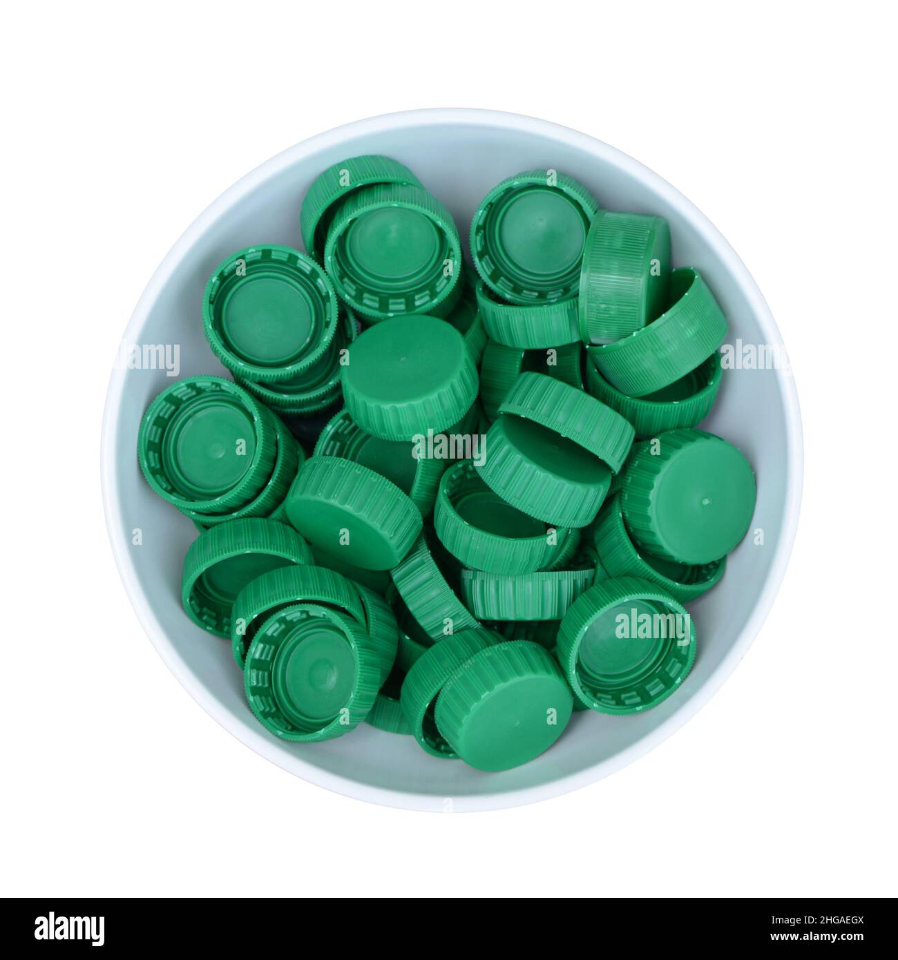 tapas de plástico verde Foto Stock