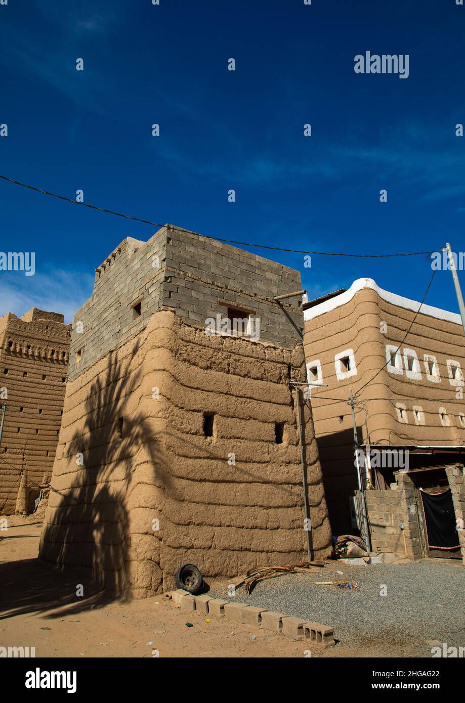 Antiche case di fango, Najran provincia Najran, Arabia Saudita Foto Stock