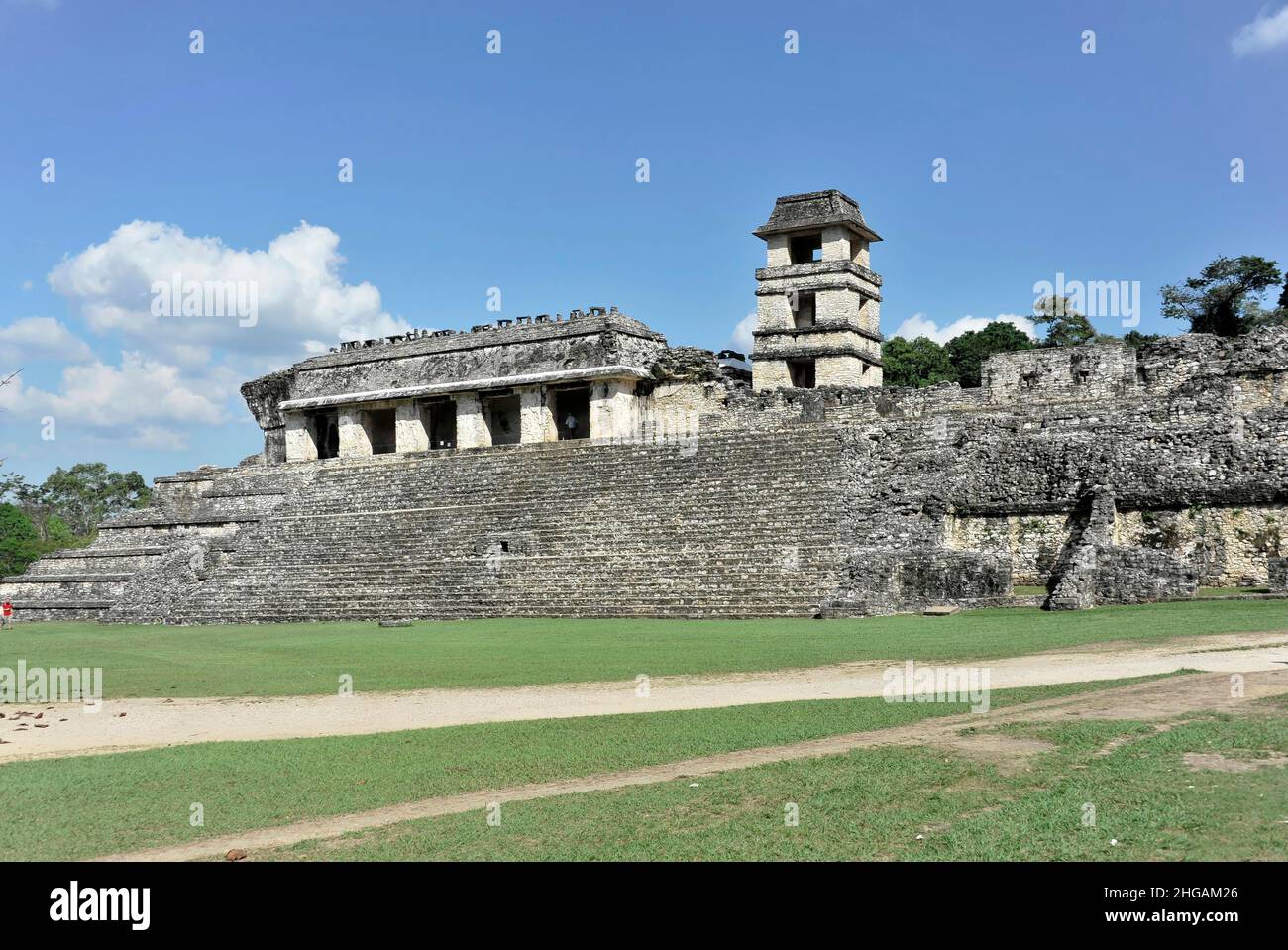 Sito Maya precolombiano di Palenque, patrimonio dell'umanità dell'UNESCO, Palenque, Chiapas, Messico Foto Stock