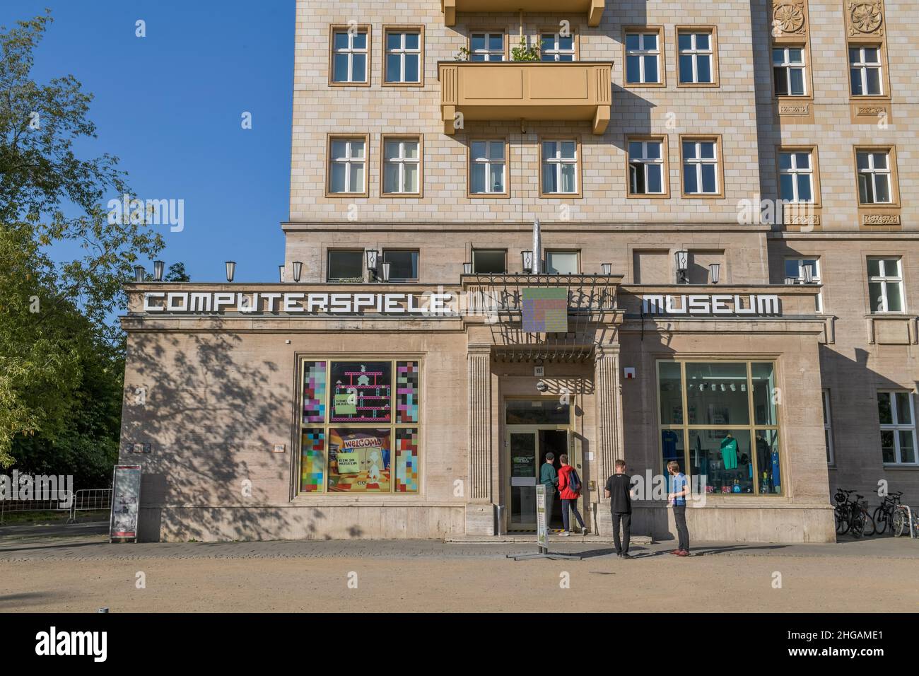 Computer Games Museum, Karl-Marx-Allee, Friedrichshain, Berlino, Germania Foto Stock