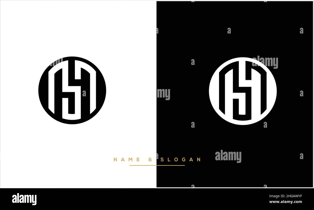 SM, MS Abstract Letters Logo Monogram Illustrazione Vettoriale
