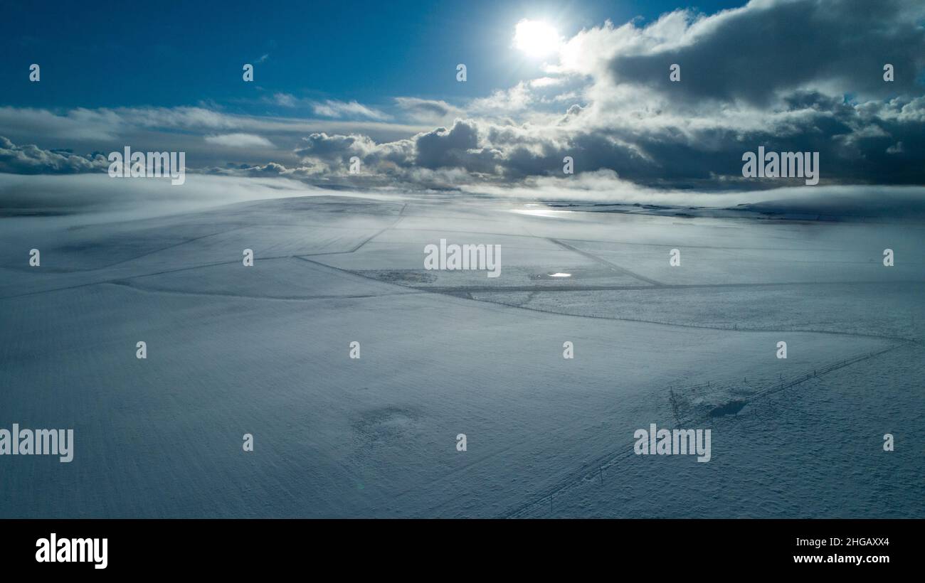 Paesaggio innevato Foto Stock