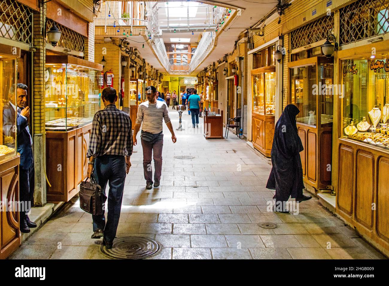 Gold Bazaar, il Grand Bazaar, Isfahan, Isfahan, Iran Foto Stock