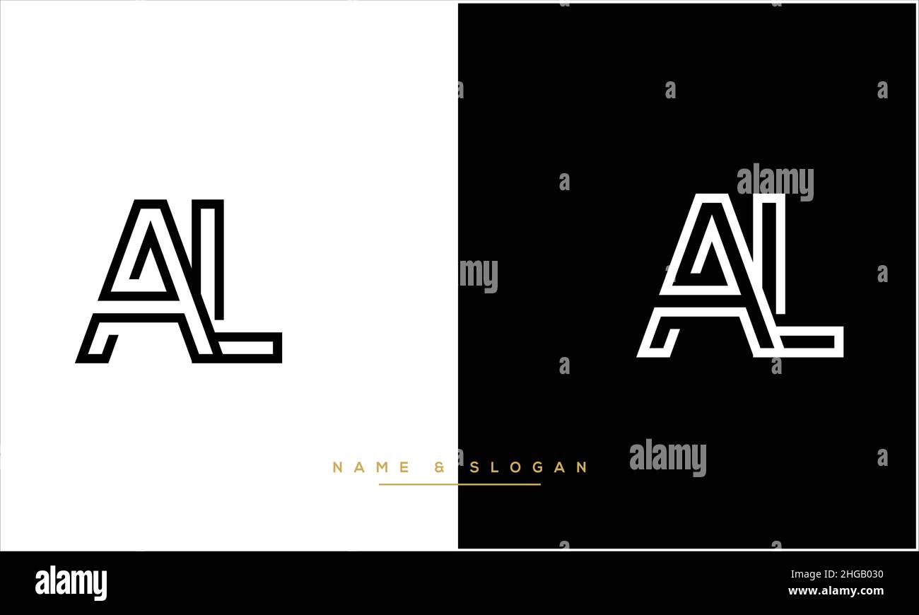 LA, al Abstract Letters Logo MONOGRAMMA Illustrazione Vettoriale