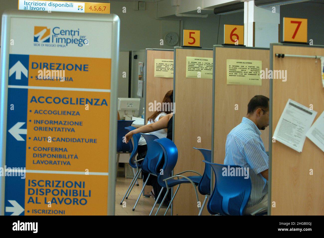 Reggio Emilia, Italia 21/07/2005: Centro di lavoro. ©Andrea Sabbadini Foto Stock