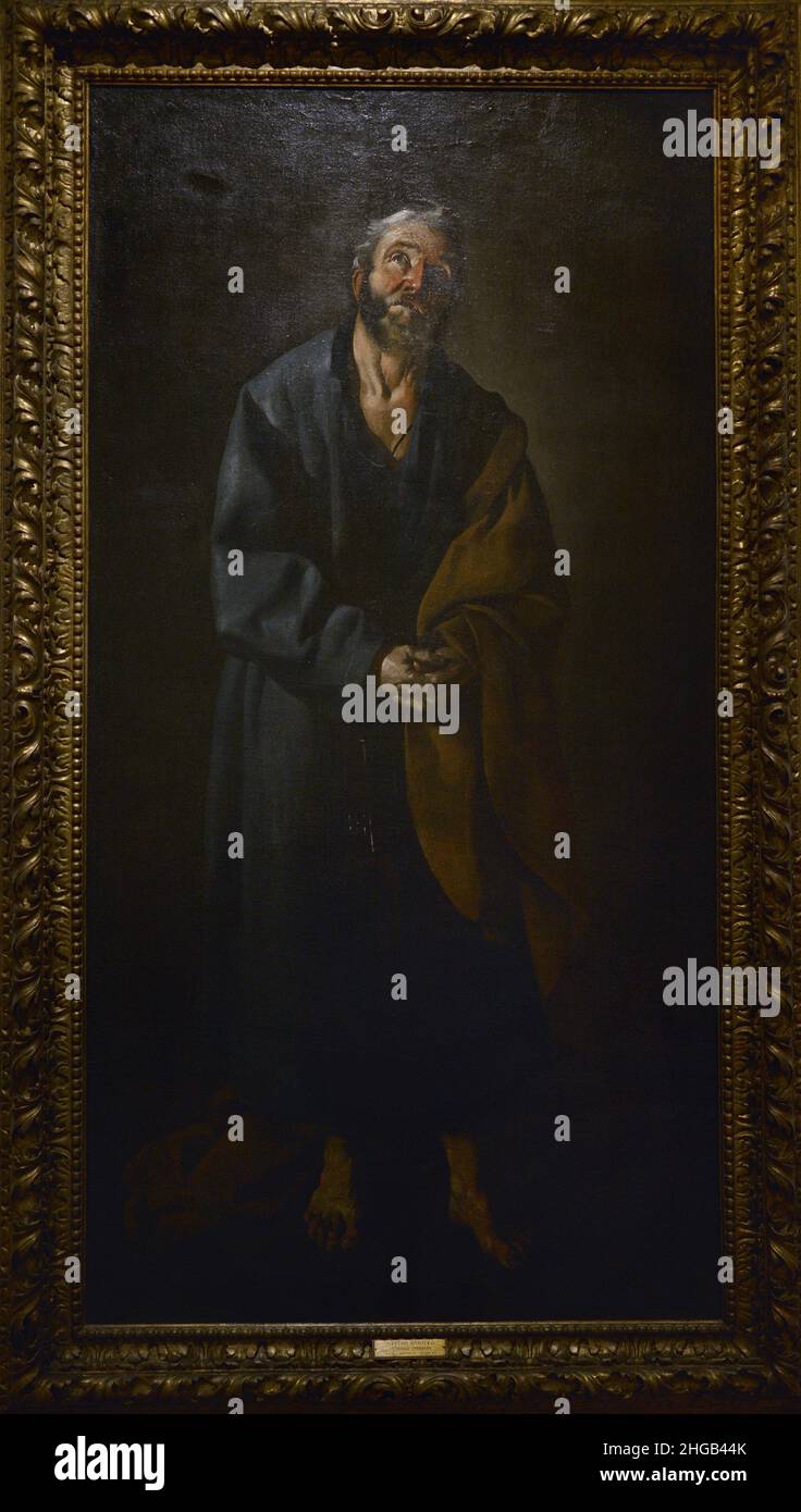 Francisco de Zurbarán (1598-1664). Pittore spagnolo. Apostolato, 1633. Serie di dodici ritratti che Zurbarán dipinse sull'apostolato per decorare il Palazzo Patriarcale di San Vicente de Fora a Lisbona. Olio su tela. Museo Nazionale di Arte Antica Lisbona, Portogallo. Foto Stock