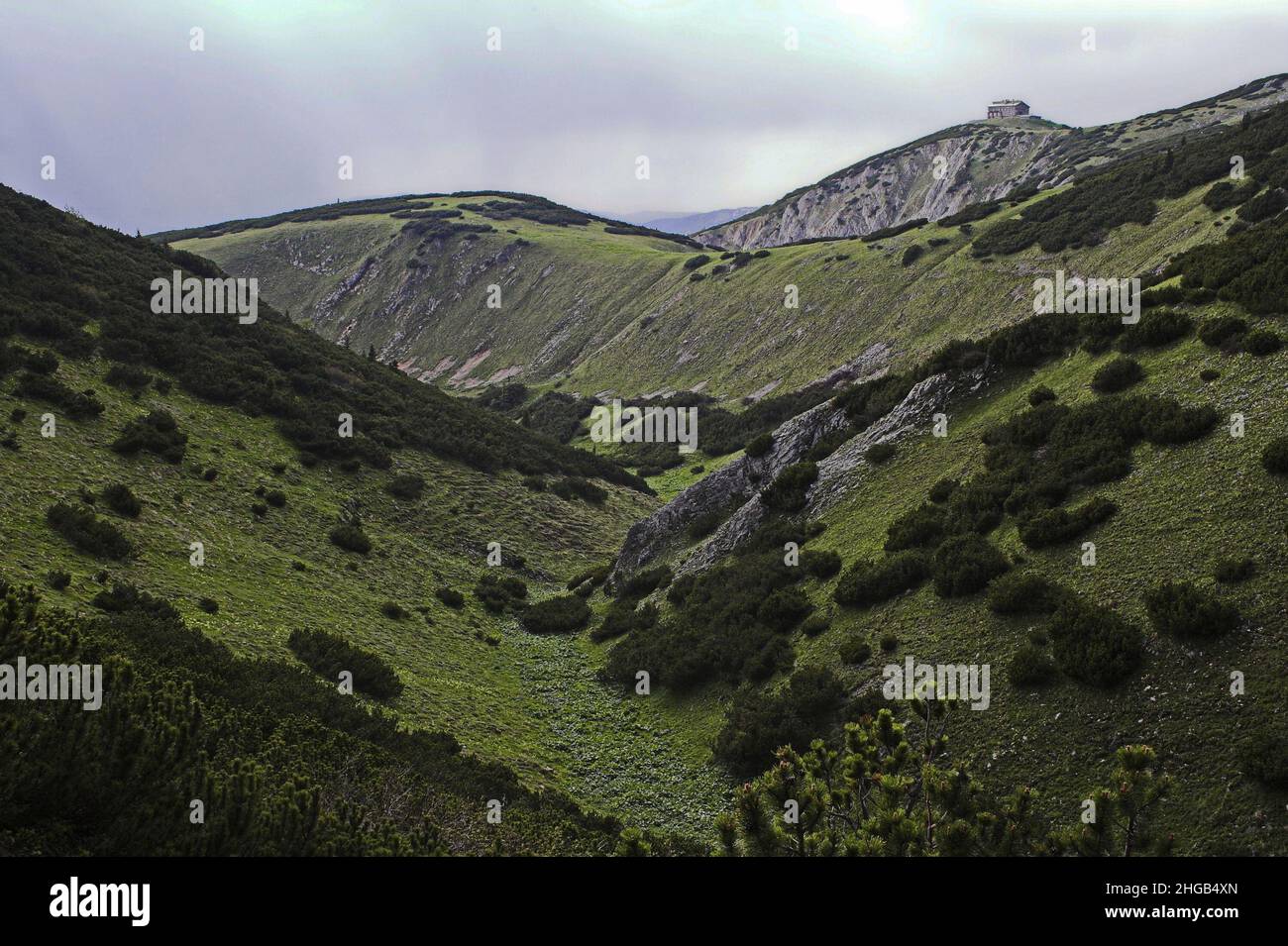 Vista della casa Asburgo sulla Rax in bassa Austria, Austria, Europa Foto Stock