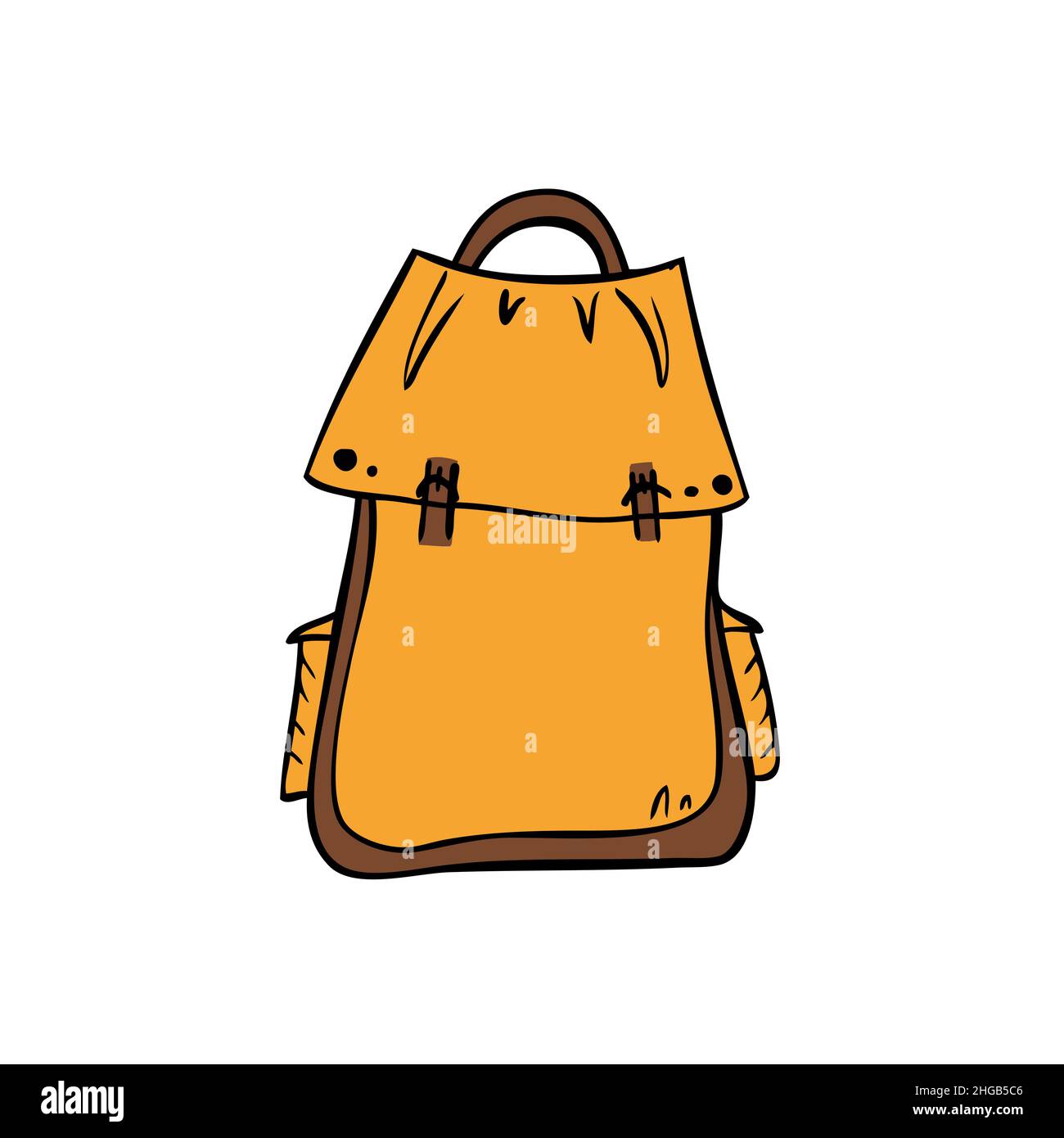 Zaino sportivo per escursioni. Illustrazione vettoriale in stile doodle Illustrazione Vettoriale