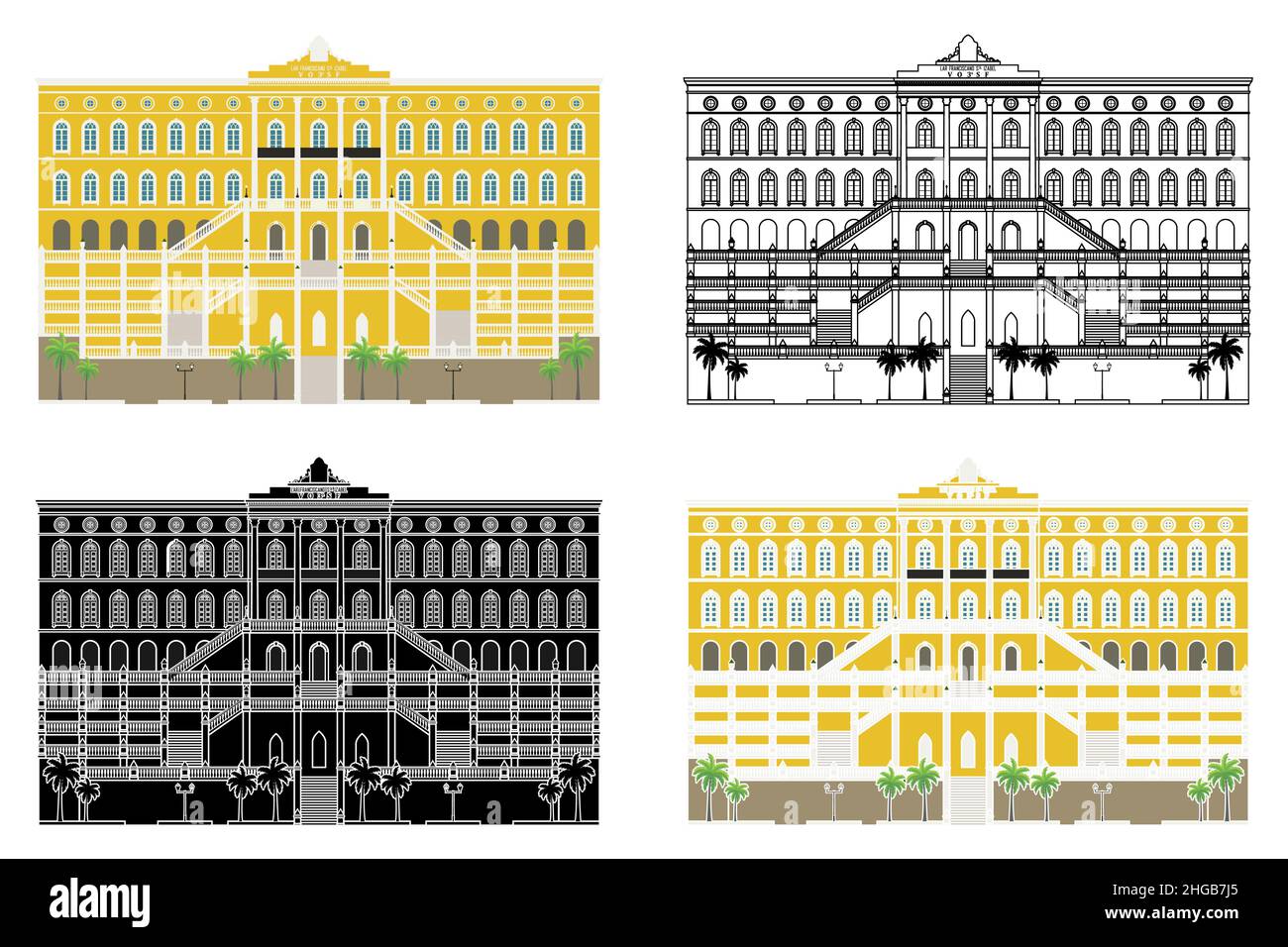 Casa San francescana di santa izabel a Salvador, Brasile Illustrazione Vettoriale