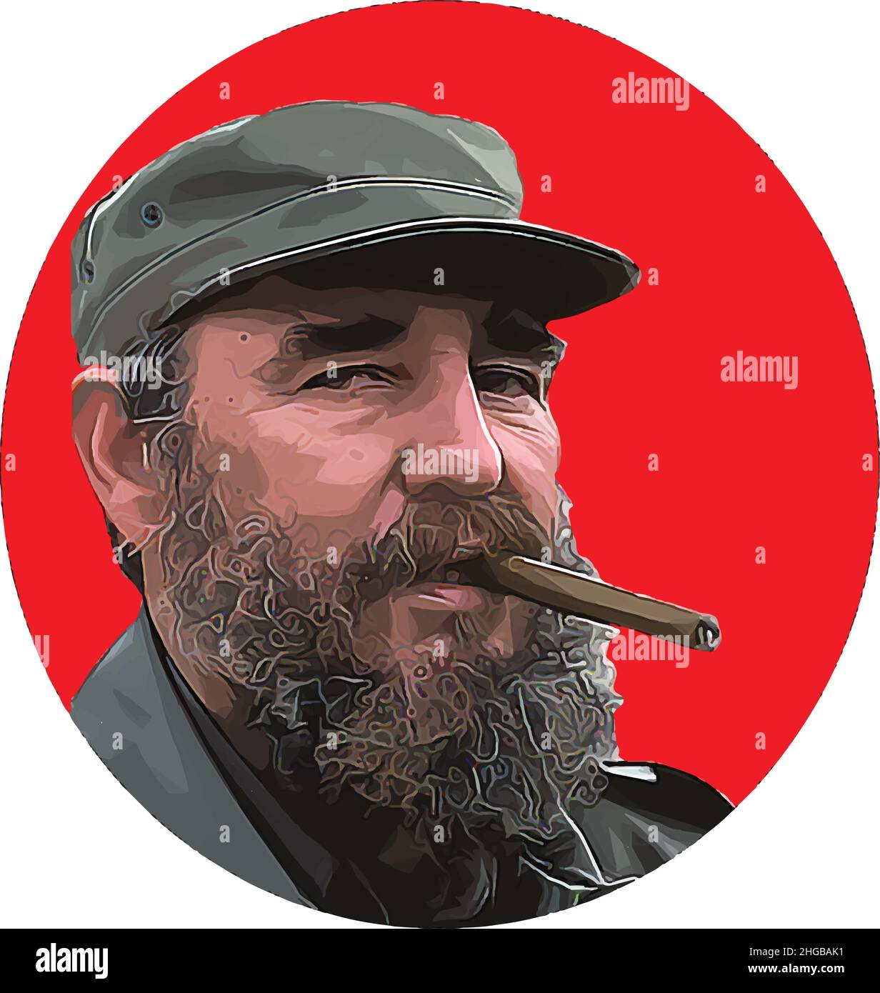 Fidel Castro Illustrazione Vettoriale