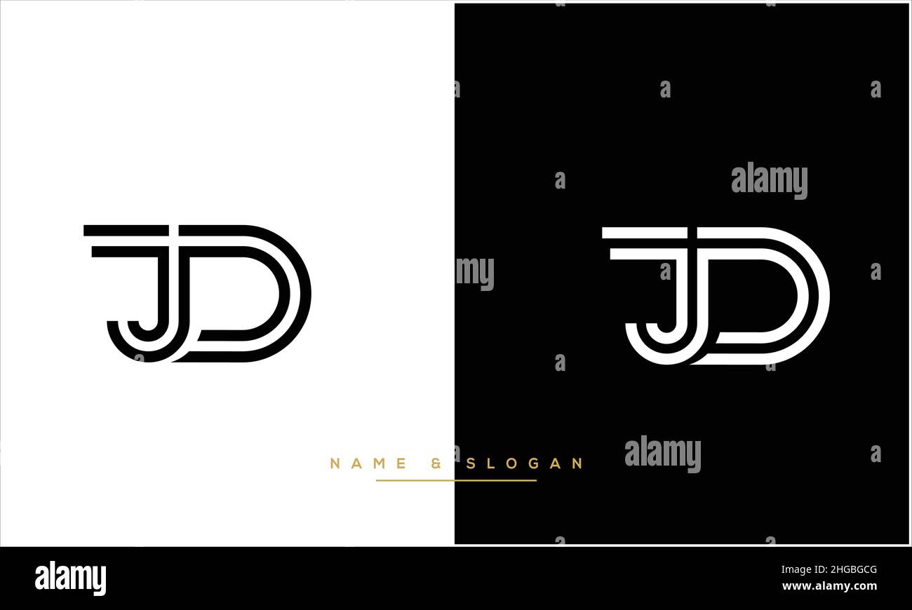 JD, DJ Abstract Letters Logo monogramma Illustrazione Vettoriale