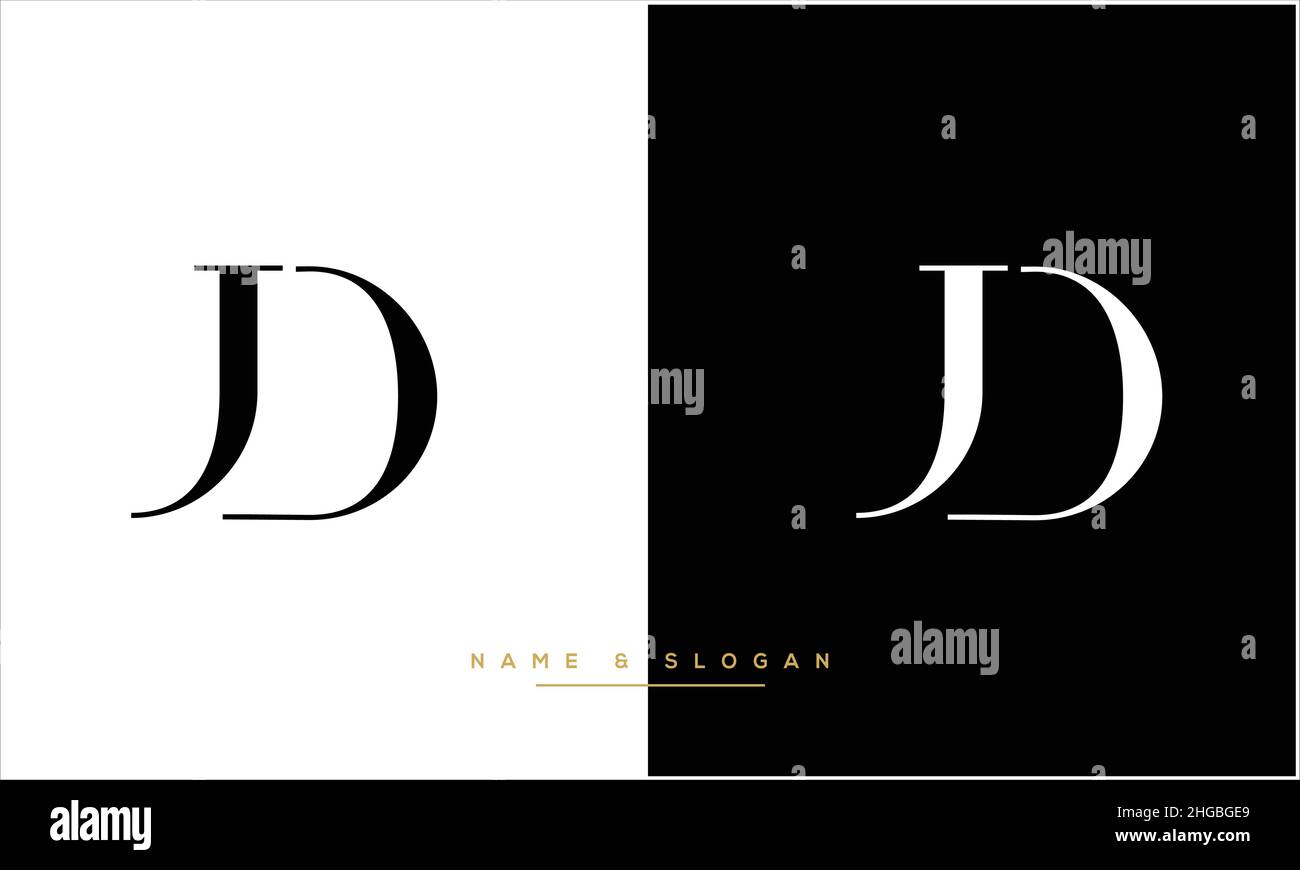 JD, DJ Abstract Letters Logo monogramma Illustrazione Vettoriale