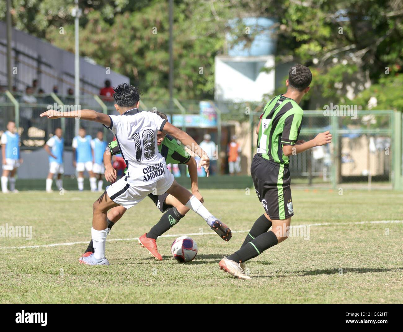 Votorantim, San Paolo, Brasile. 19th Jan 2022. Edizione 26th del Votorantim Under-15 Soccer Cup: Corinthians e America-MG. 19 gennaio 2022, Votorantim, Sao Paulo, Brasile: Partita di calcio tra Corinzi e America-MG, valida per l'edizione 26th della Votorantim Soccer Cup Under-15, tenutasi al Domenio Paolo Metidieri Municipal Stadium, nella città di Votorantim, a Sao Paulo, mercoledì (19). Corinzi vinse il 3-0. Credit: Andre Cardoso/TheNews2 (Credit Image: © Andre Cardoso/TheNEWS2 via ZUMA Press Wire) Foto Stock