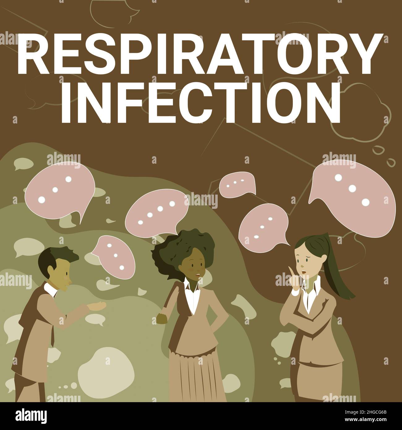 Didascalia concettuale infezione respiratoria. Panoramica aziendale qualsiasi malattia infettiva che influisce direttamente sulla respirazione normale Illustrazione dei Partner Foto Stock