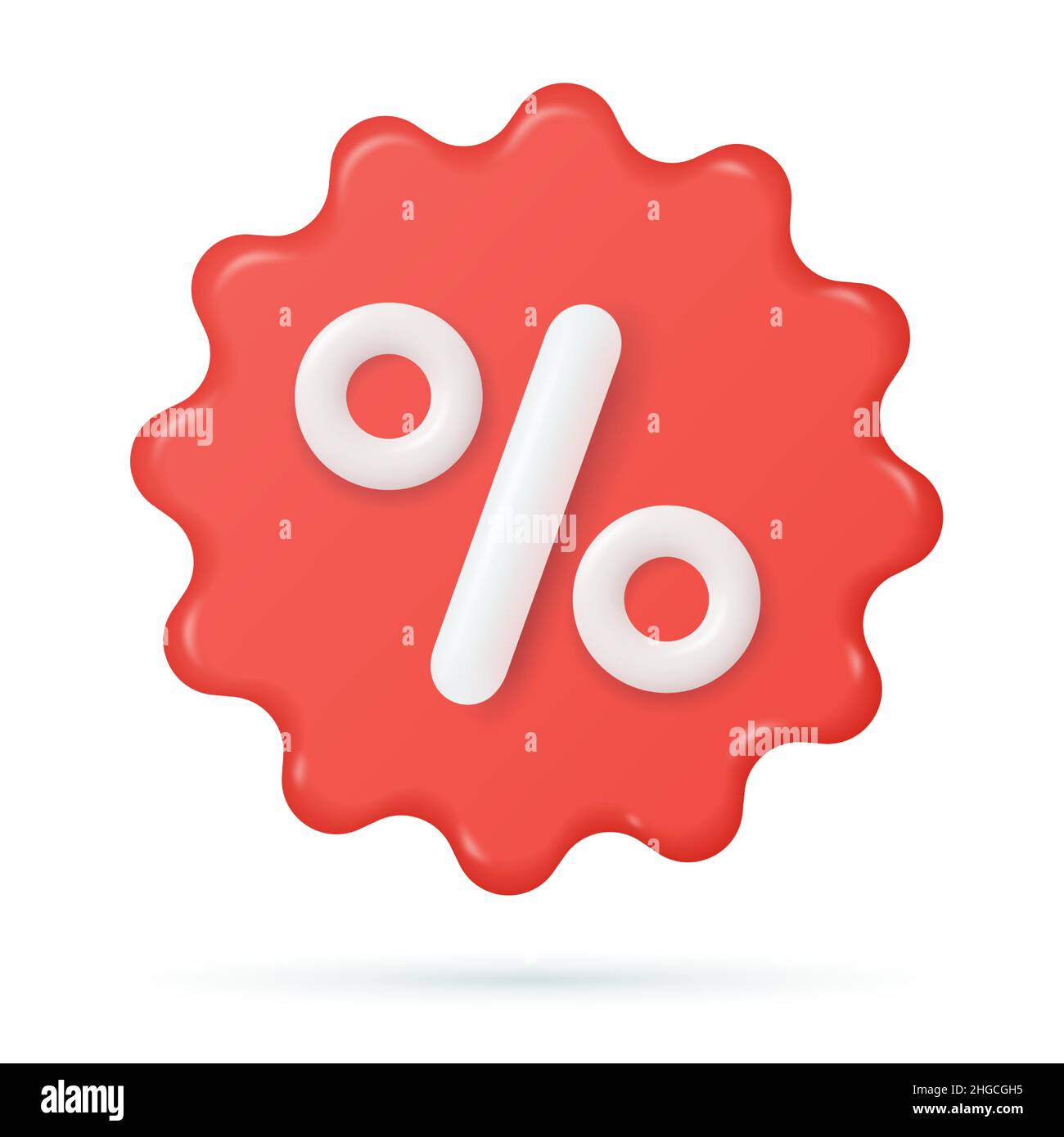 Icona del badge di sconto. 3d rendering. Illustrazione Vettoriale