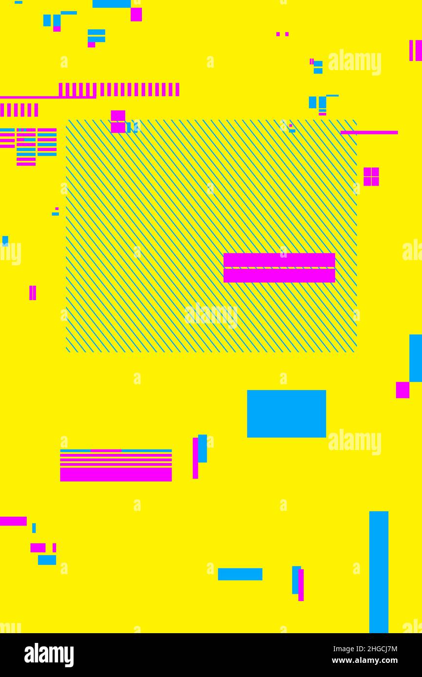 Futuristico Cyberpunk Vector composizione Glitch Texture Illustrazione Vettoriale