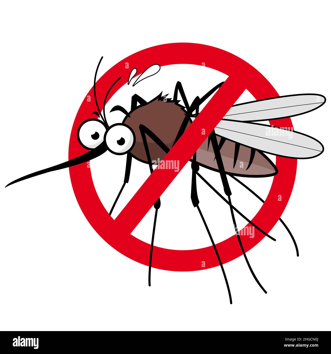 Cartoon mosquito repellent segno. Foto Stock