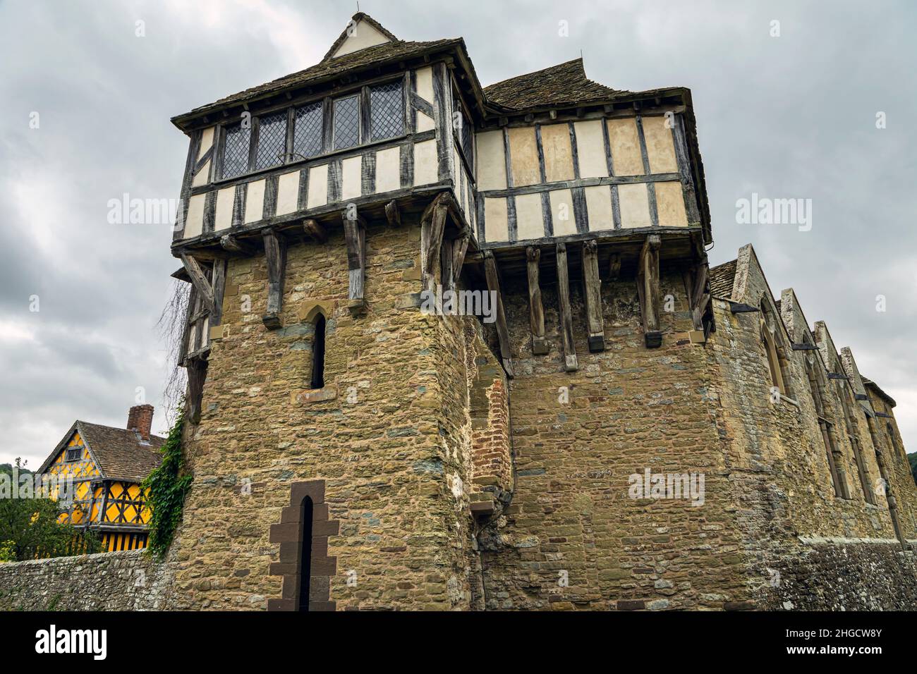 Il castello di Stokesay, Shropshire Foto Stock