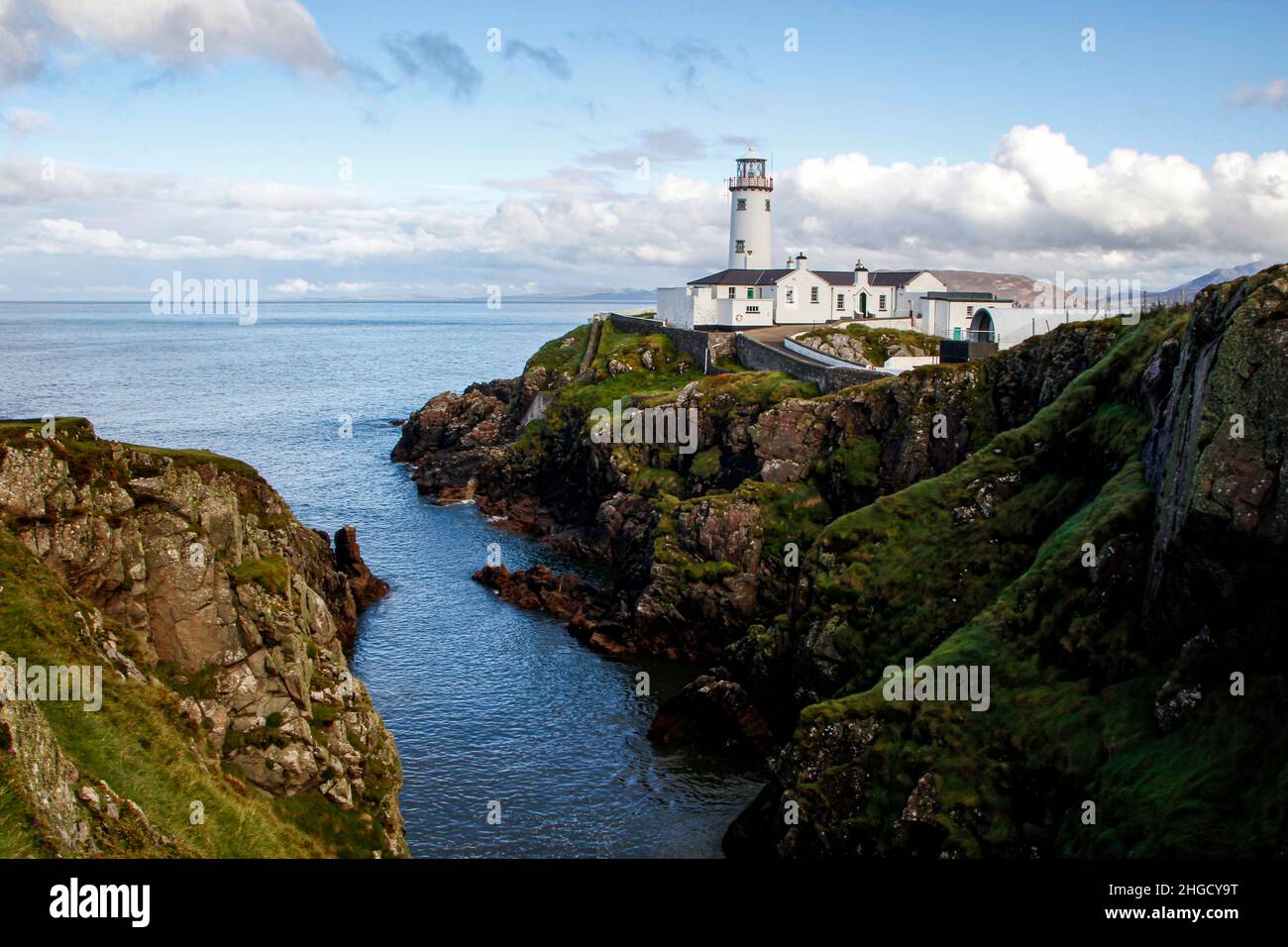 Il famoso faro di Fanad Head, County Donegal, Irlanda Foto Stock