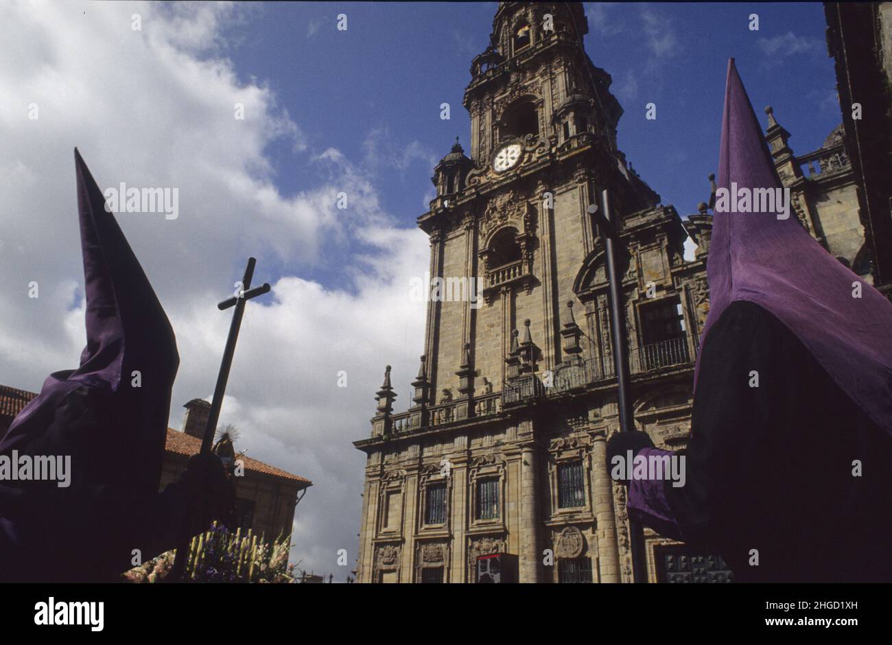 spagna Galice santiago compostele sant settimana Pelgrims Foto Stock