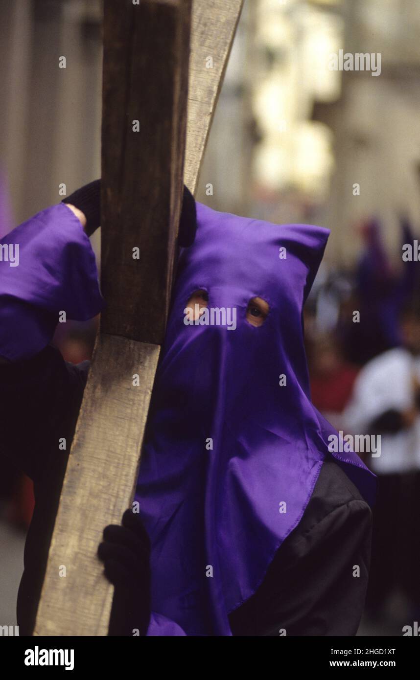 spagna Galice santiago compostele sant settimana Pelgrims Foto Stock