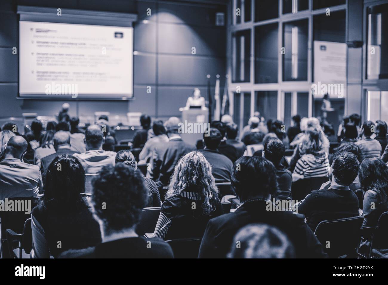 Il pubblico in sala che partecipano a eventi aziendali. Foto Stock