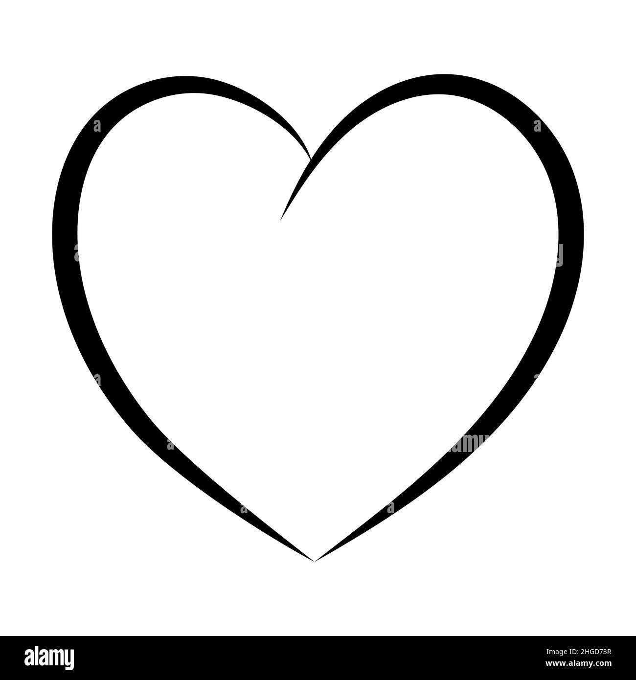 Semplice icona del contorno del cuore, elegante simbolo del contorno dell'amore Illustrazione Vettoriale