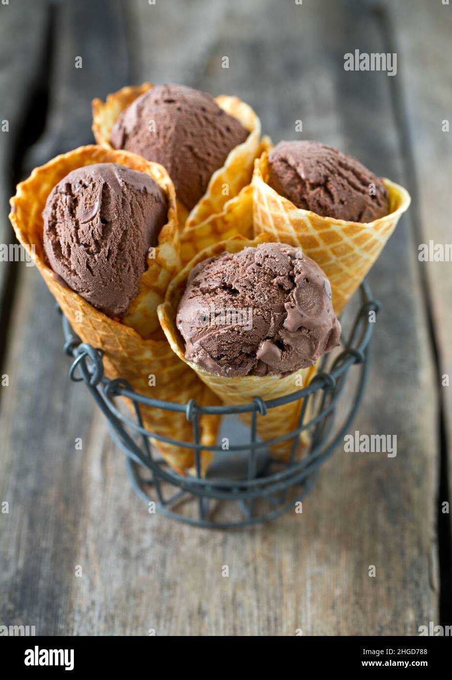 Gelato al cioccolato Foto Stock