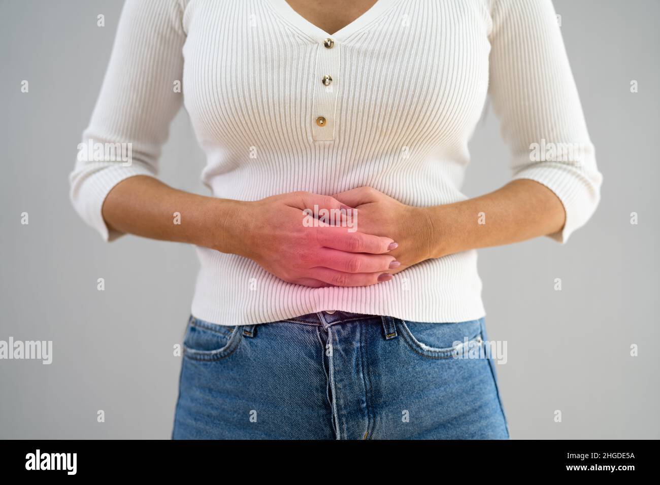 Polipi intestinali e infiammazione della malattia del cancro del colon Foto Stock