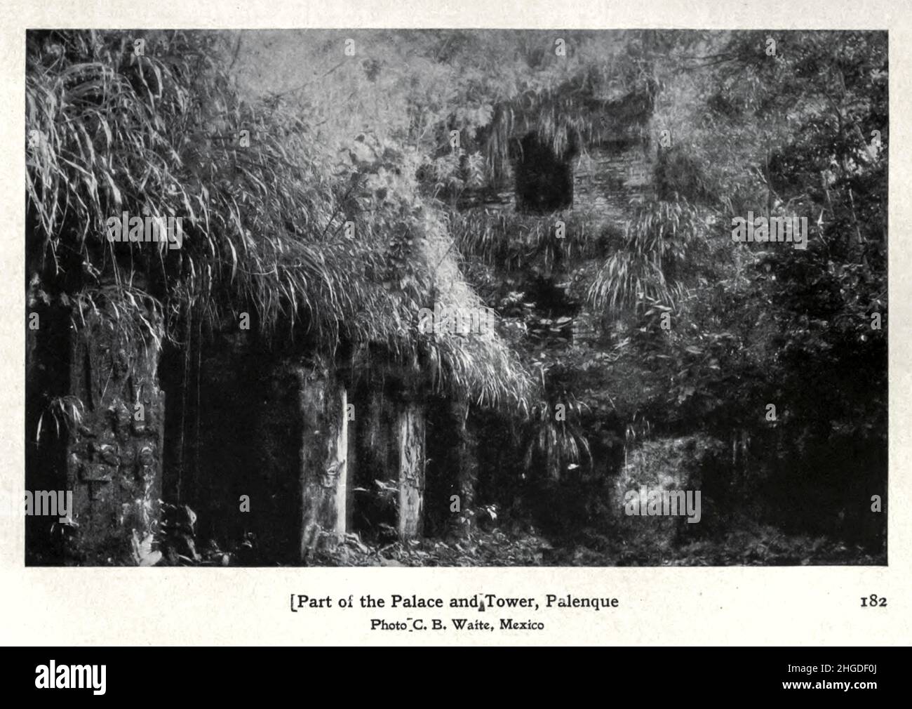 Parte del Palazzo e della Torre, Palenque dal libro ' Miti e leggende Messico e Perù ' di Lewis Spence, Editore Boston : David D. Nickerson 1913 Foto Stock