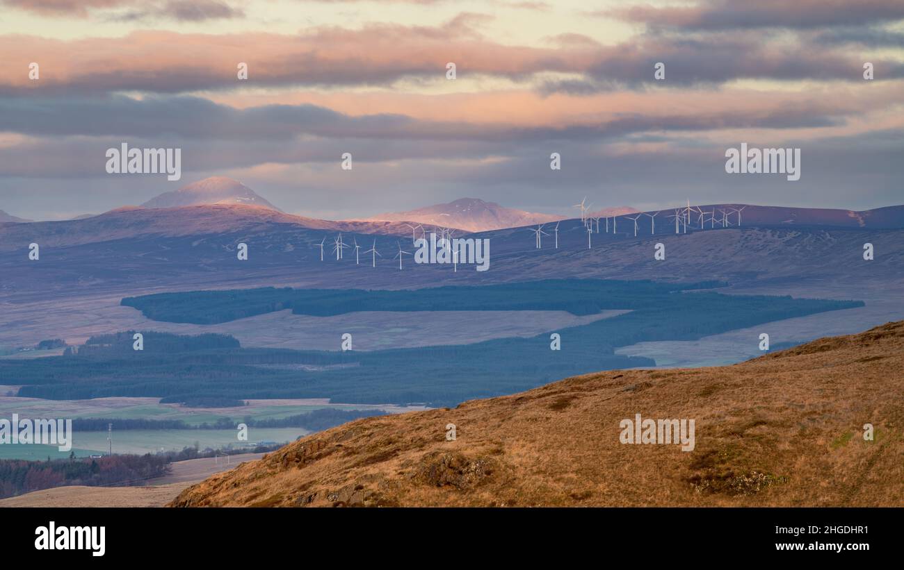 Fattoria eolica onshore Scozia - Braes of Doune vicino Stirling Foto Stock