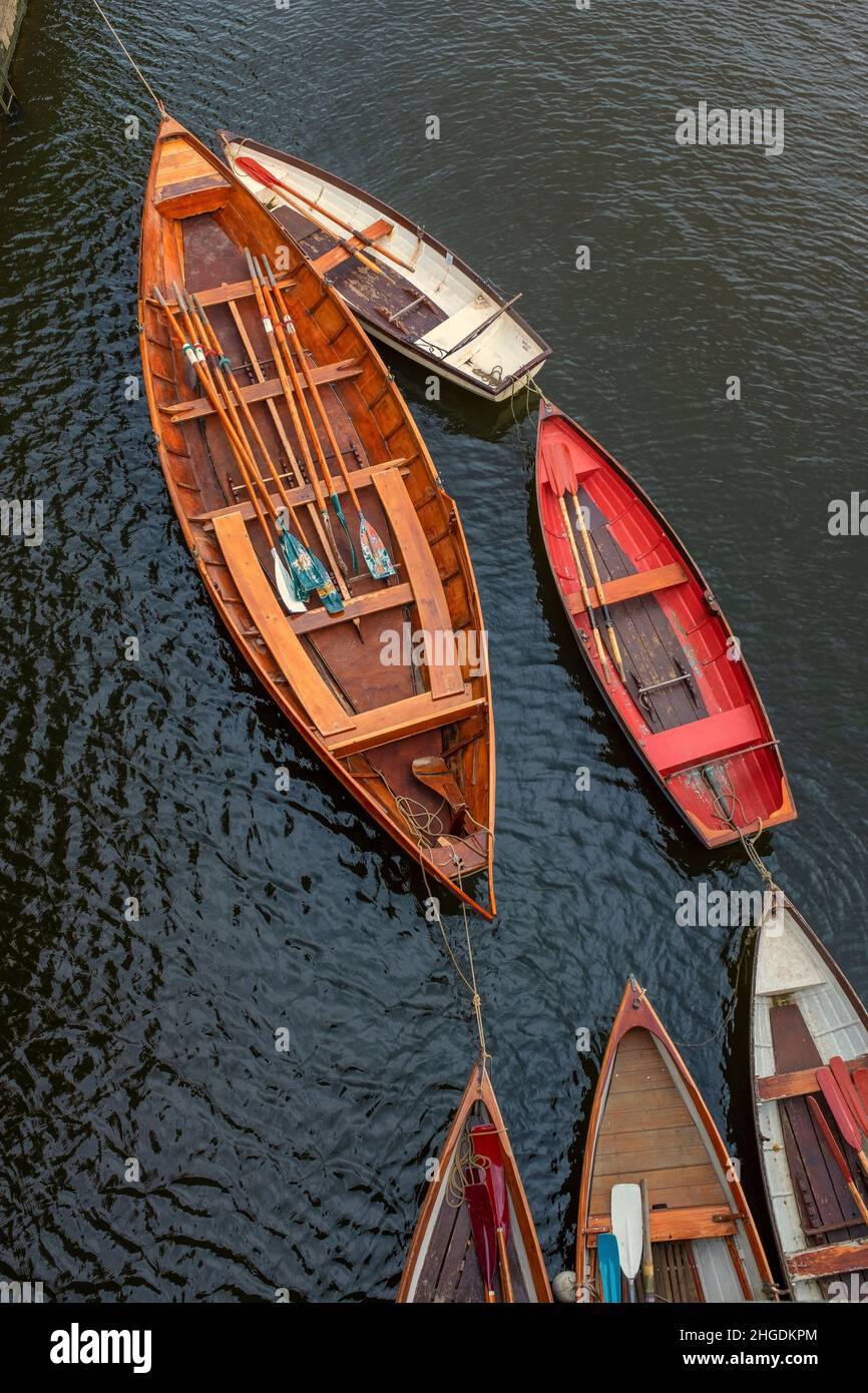 Vista dall'alto di Rowing Boats, Richmond upon Thames, Inghilterra Foto Stock