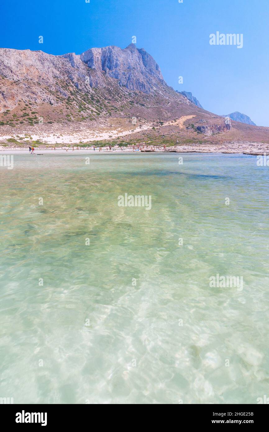 La laguna di Balos nel nord-ovest dell'isola di Creta, Grecia, Europa. Foto Stock