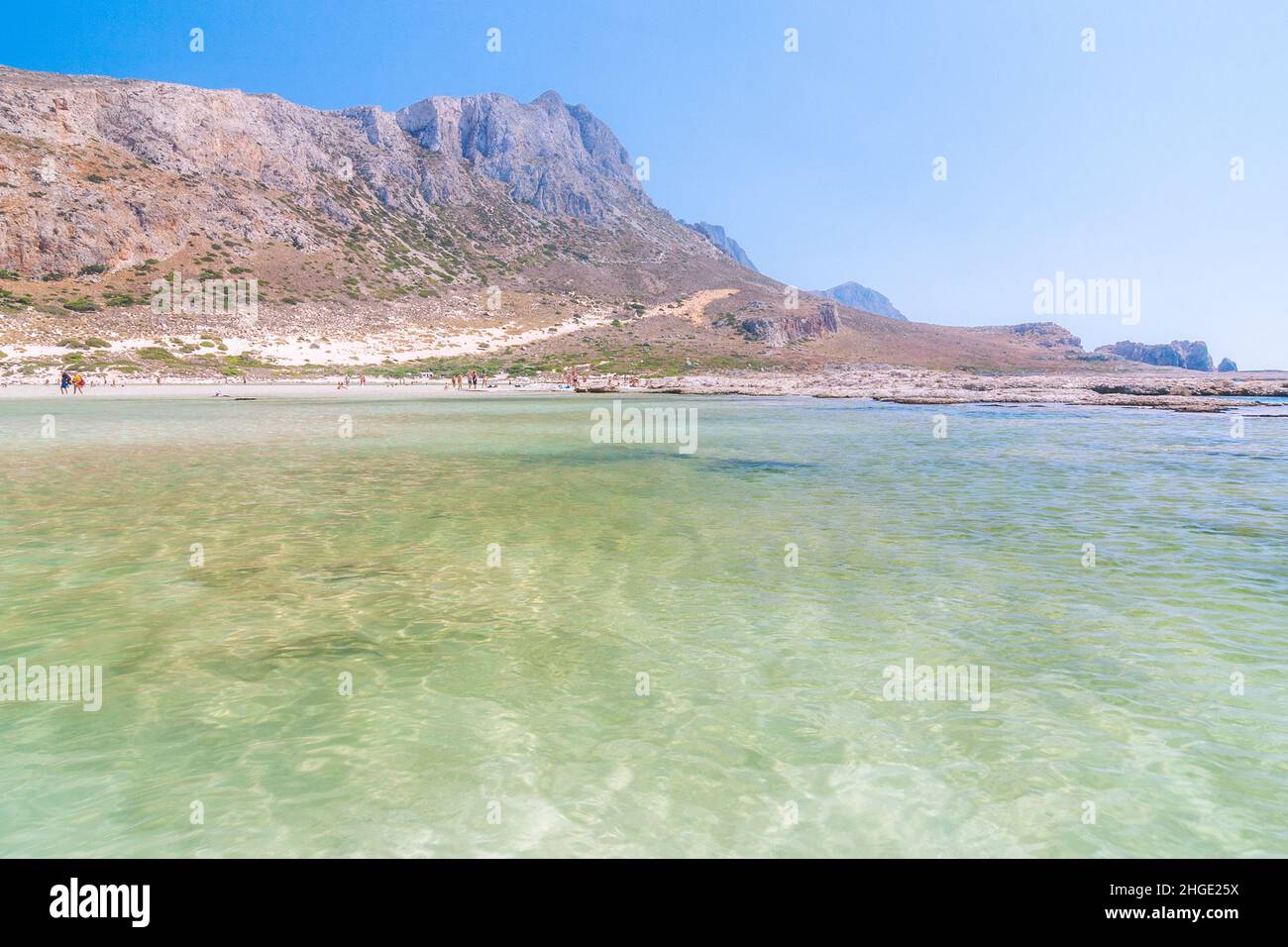 La laguna di Balos nel nord-ovest dell'isola di Creta, Grecia, Europa. Foto Stock