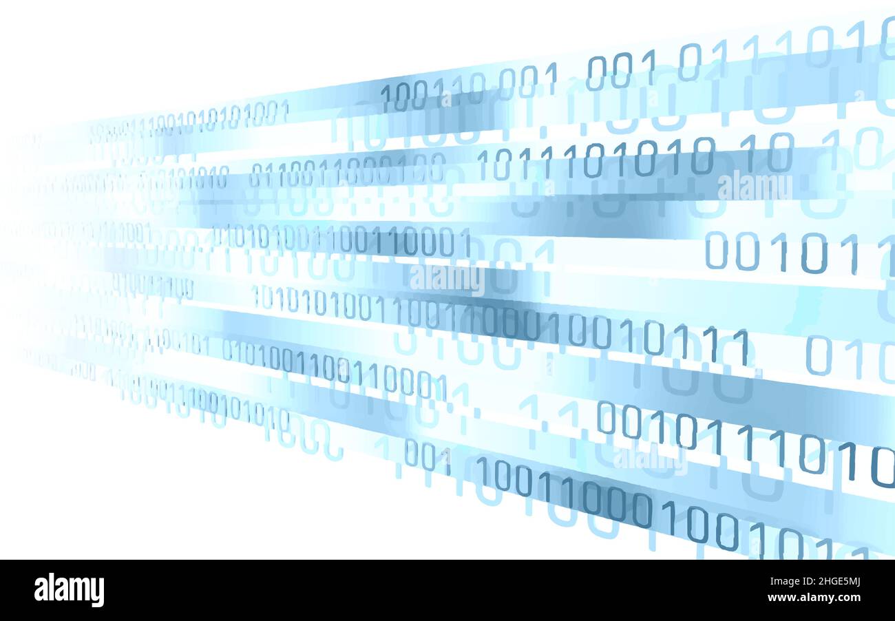 Sfondo blu 3D digitale astratto. Concetto di analisi dei dati del flusso di codice delle informazioni. Immagine vettoriale a punti connessi a particelle con mesh a griglia moderna. Illustrazione Vettoriale