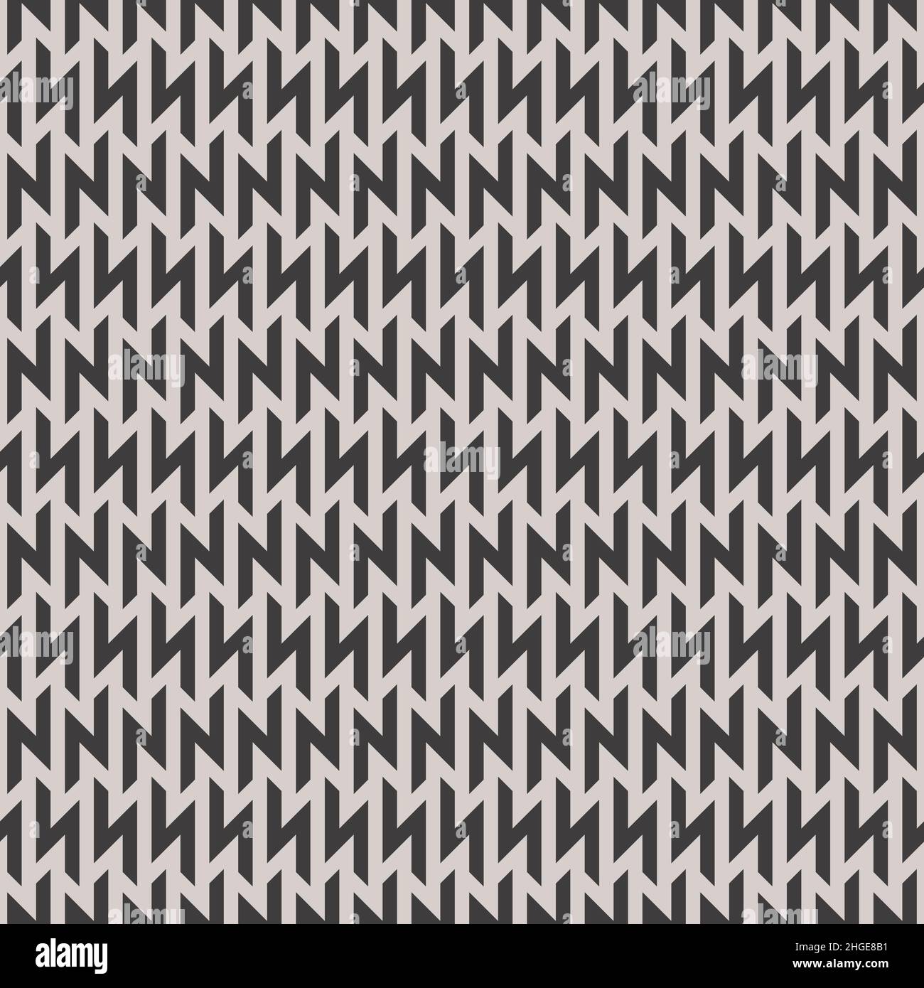 Zigzag sfondo senza cuciture in bianco e nero. Modello vettoriale a tessere. Illustrazione Vettoriale