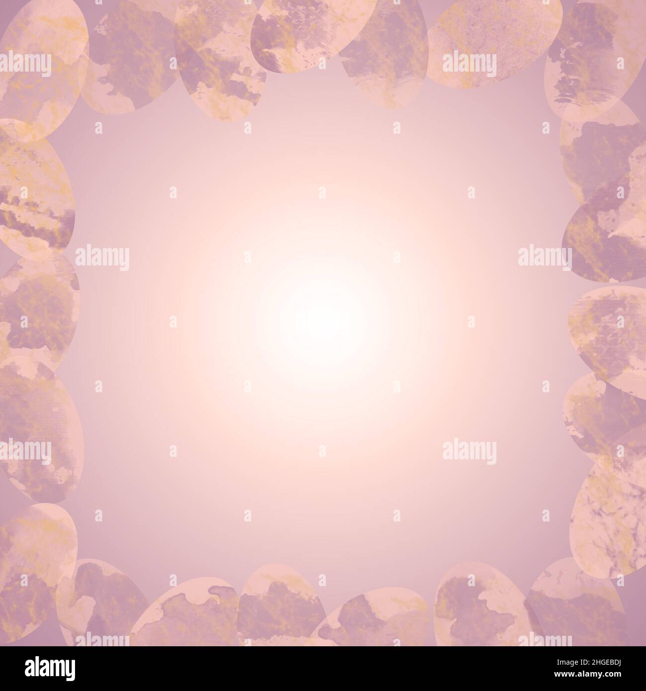 Cornice astratta alla moda della piazza di pasqua con motivi marmorei sulle uova di colore viola beige Foto Stock