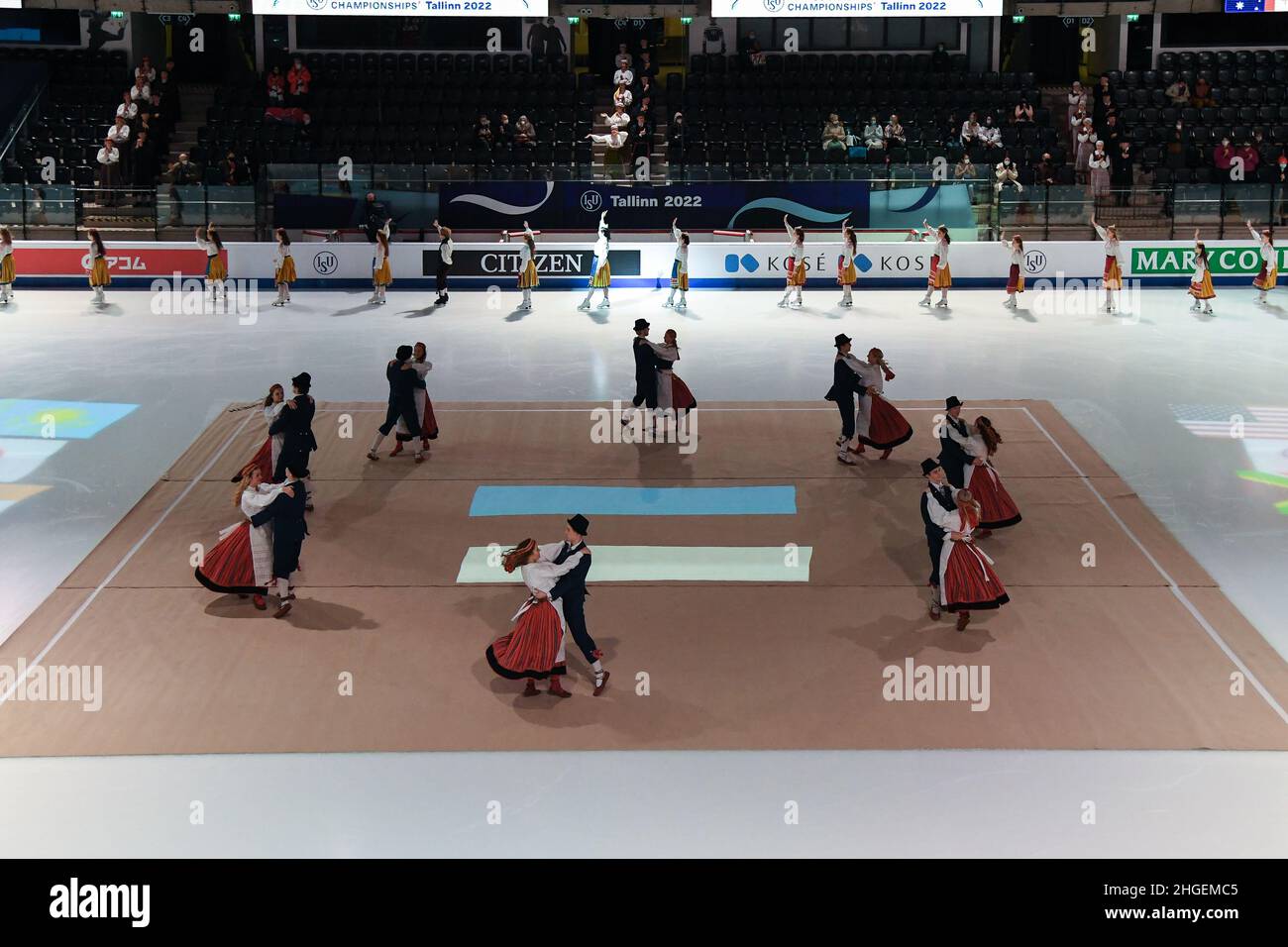 Cerimonia di apertura al campionato ISU Four Continents Figure Skating Championships 2022, presso il Tondiraba Ice Hall, il 20 gennaio 2022 a Tallinn, Estonia. Credit: Raniero Corbelletti/AFLO/Alamy Live News Foto Stock