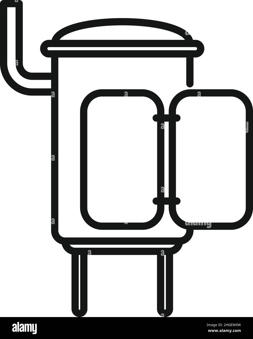 Fish Smokehouse icona contorno vettore. Barbecue. Canna fumatrice Illustrazione Vettoriale